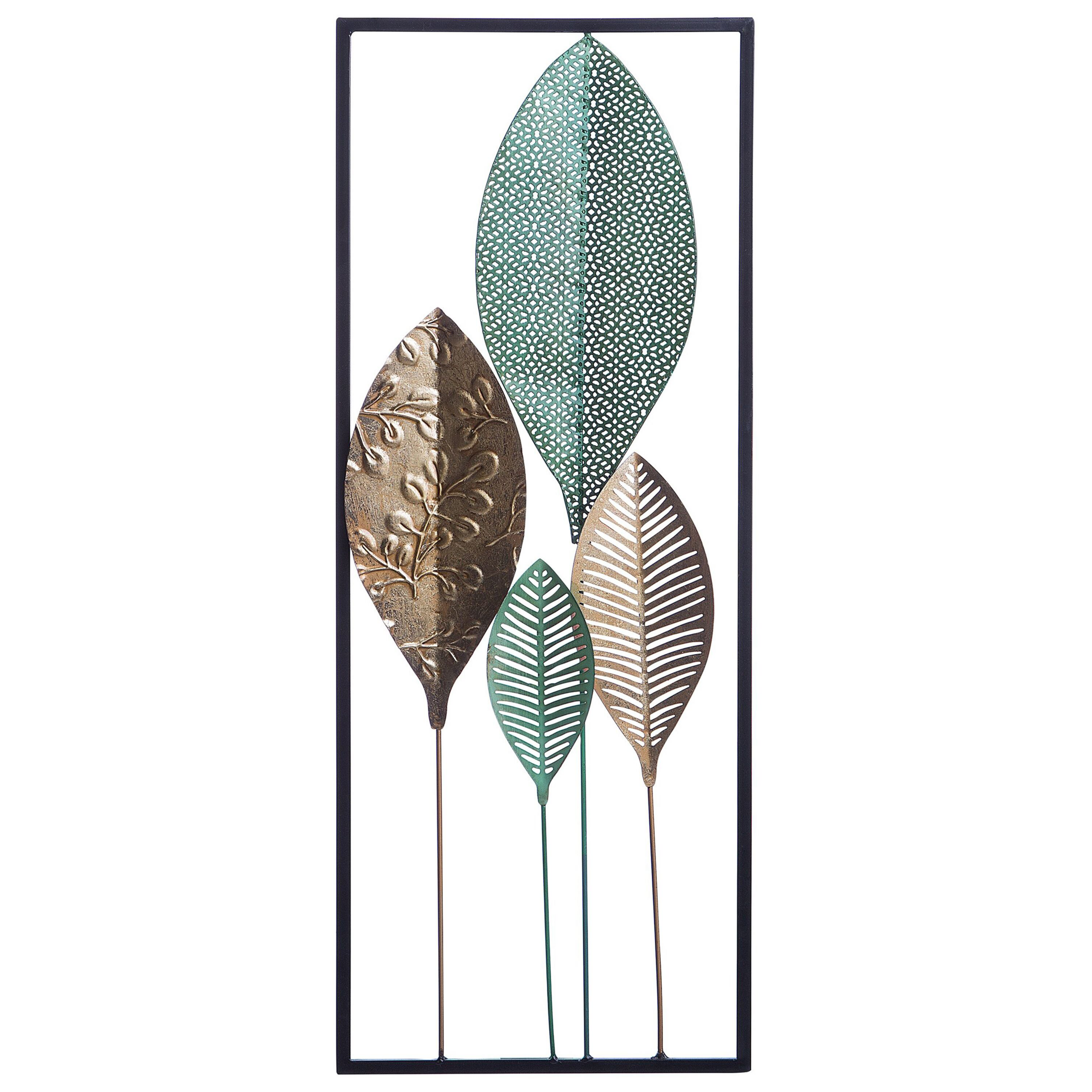 Vægdekoration Blad PLATINUM 75 cm Metal Multifarvet