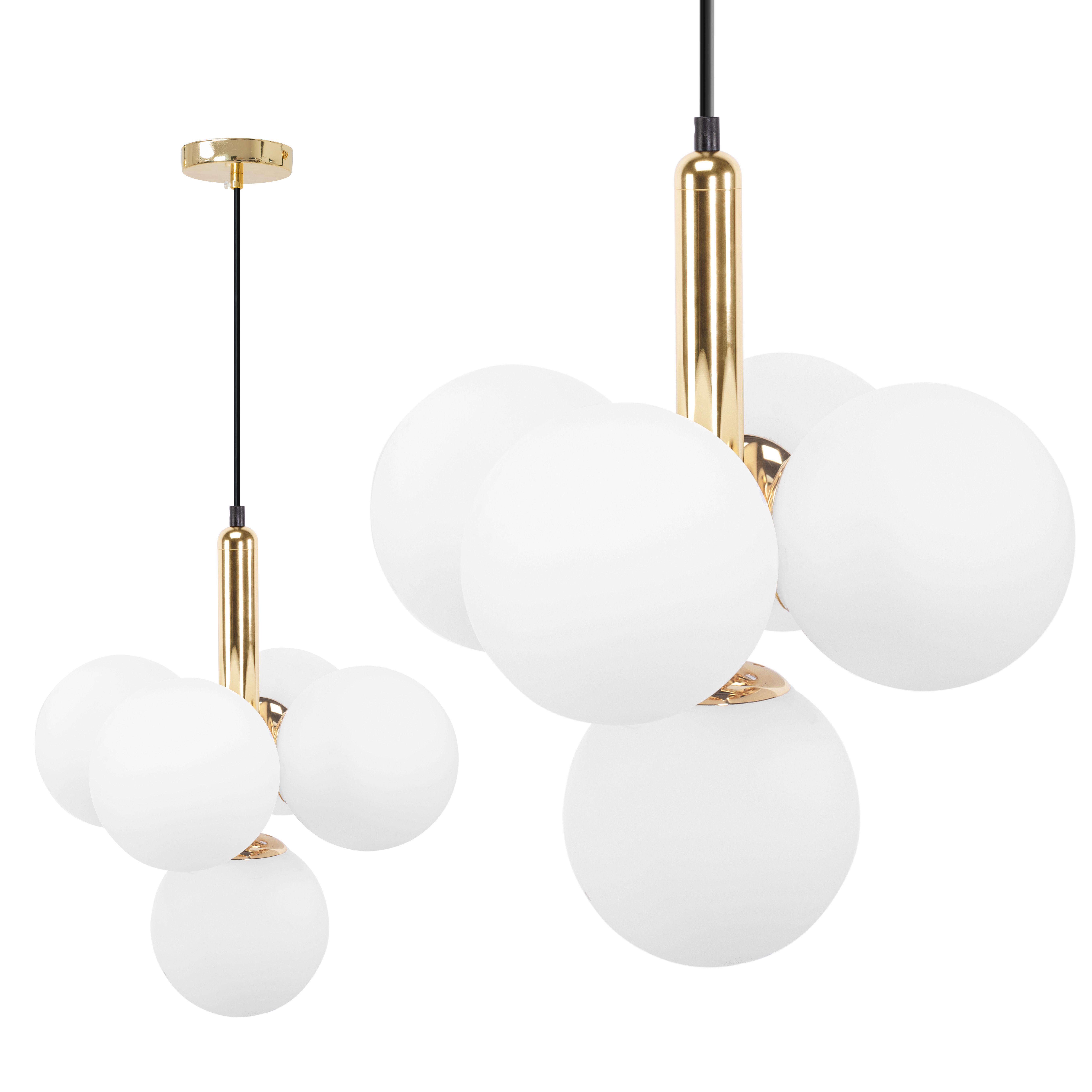 TOOLIGHT hængende loftlampe APP1574-5CP Guld/Hvid 29x29x37cm