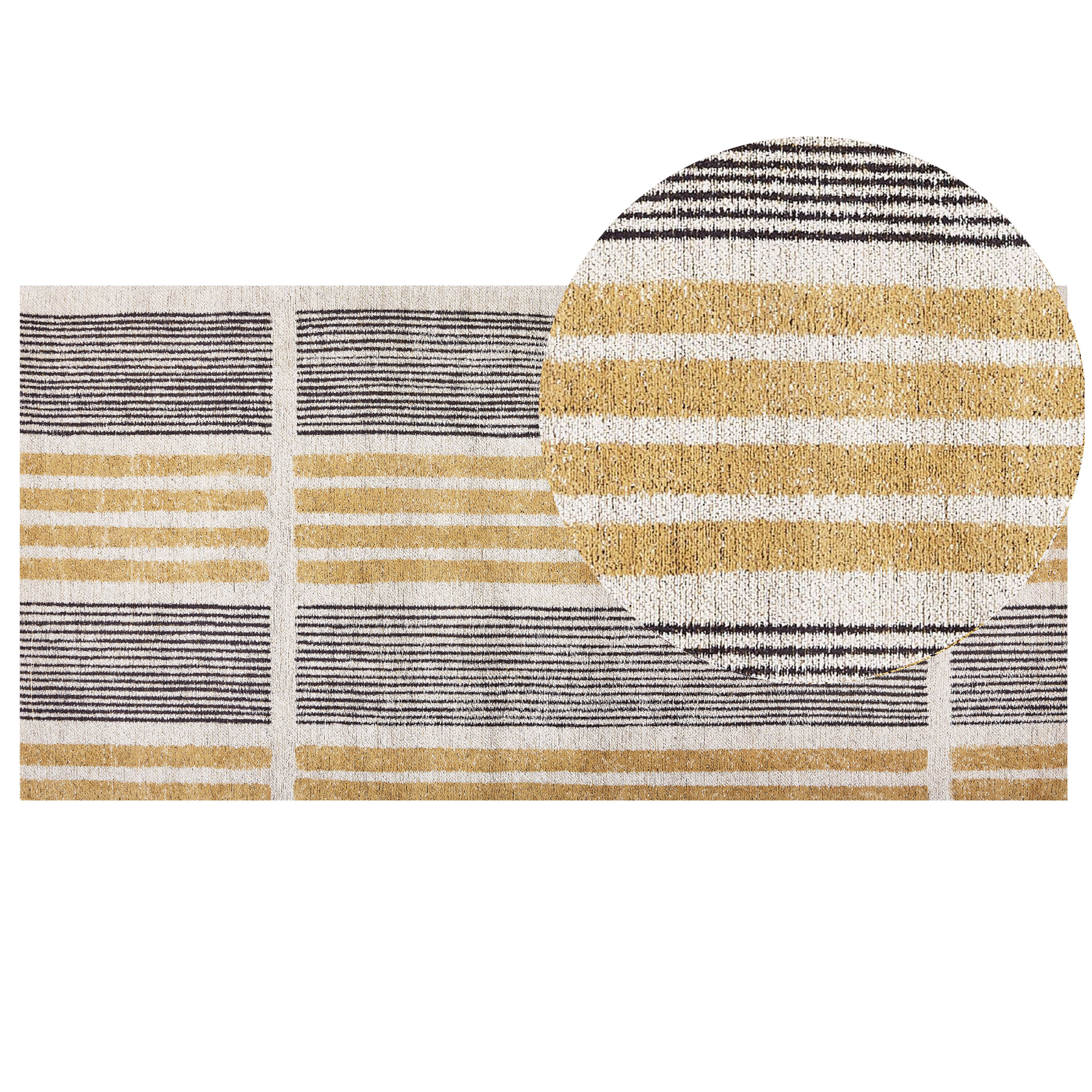 Gulvtæppe KATRA Beige 80 x 150 cm Bomuld