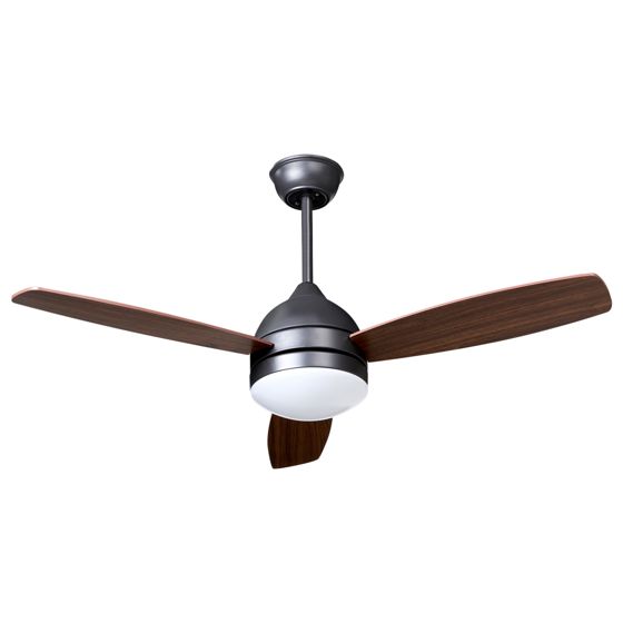 Ventilator med lys MANSALA Med fjernbetjening LED Mørkebrun