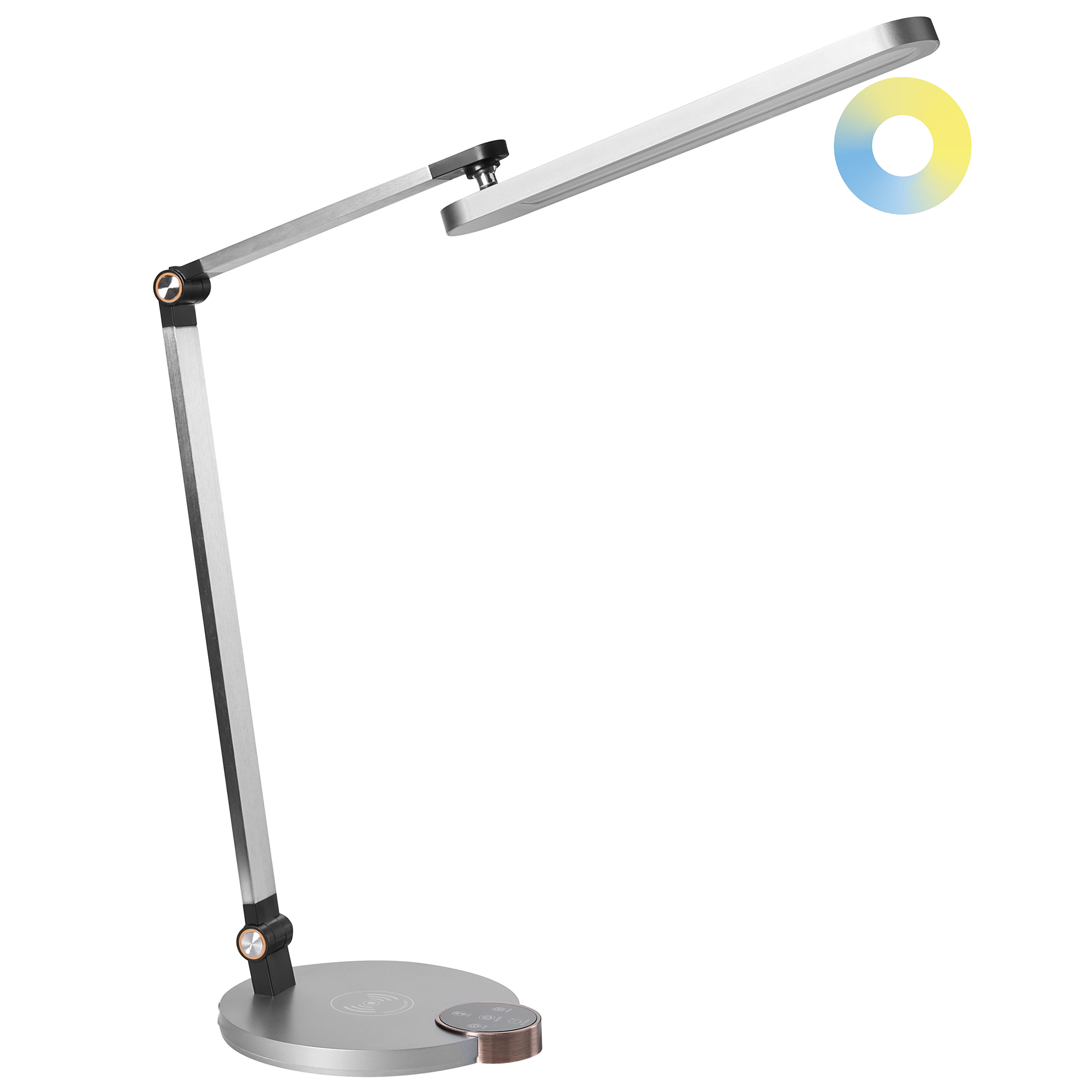 LED skrivebordslampe CAROY Med trådløs oplader Grå