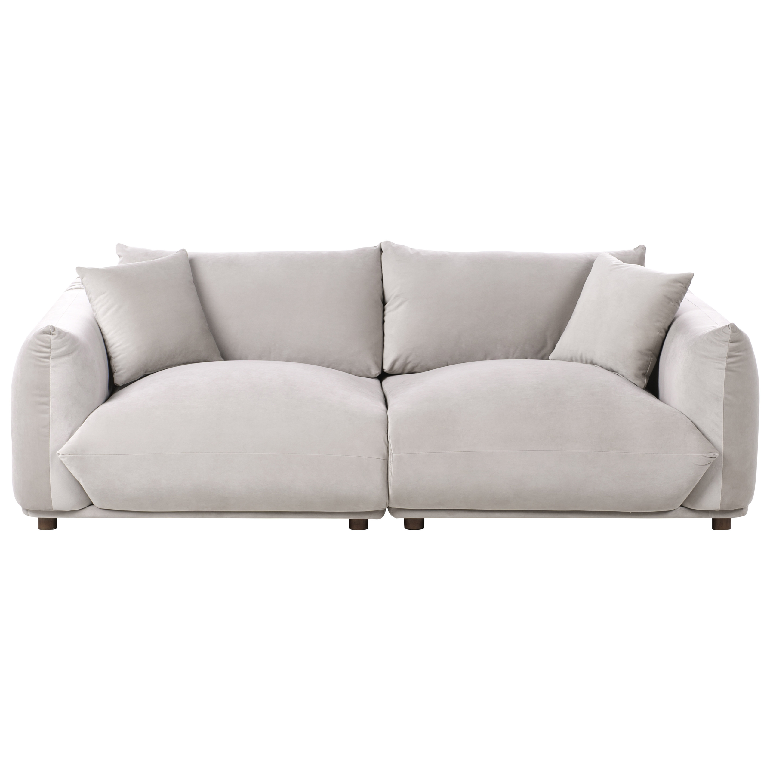 Sofa 3 personers LUVOS Velour Brungrå