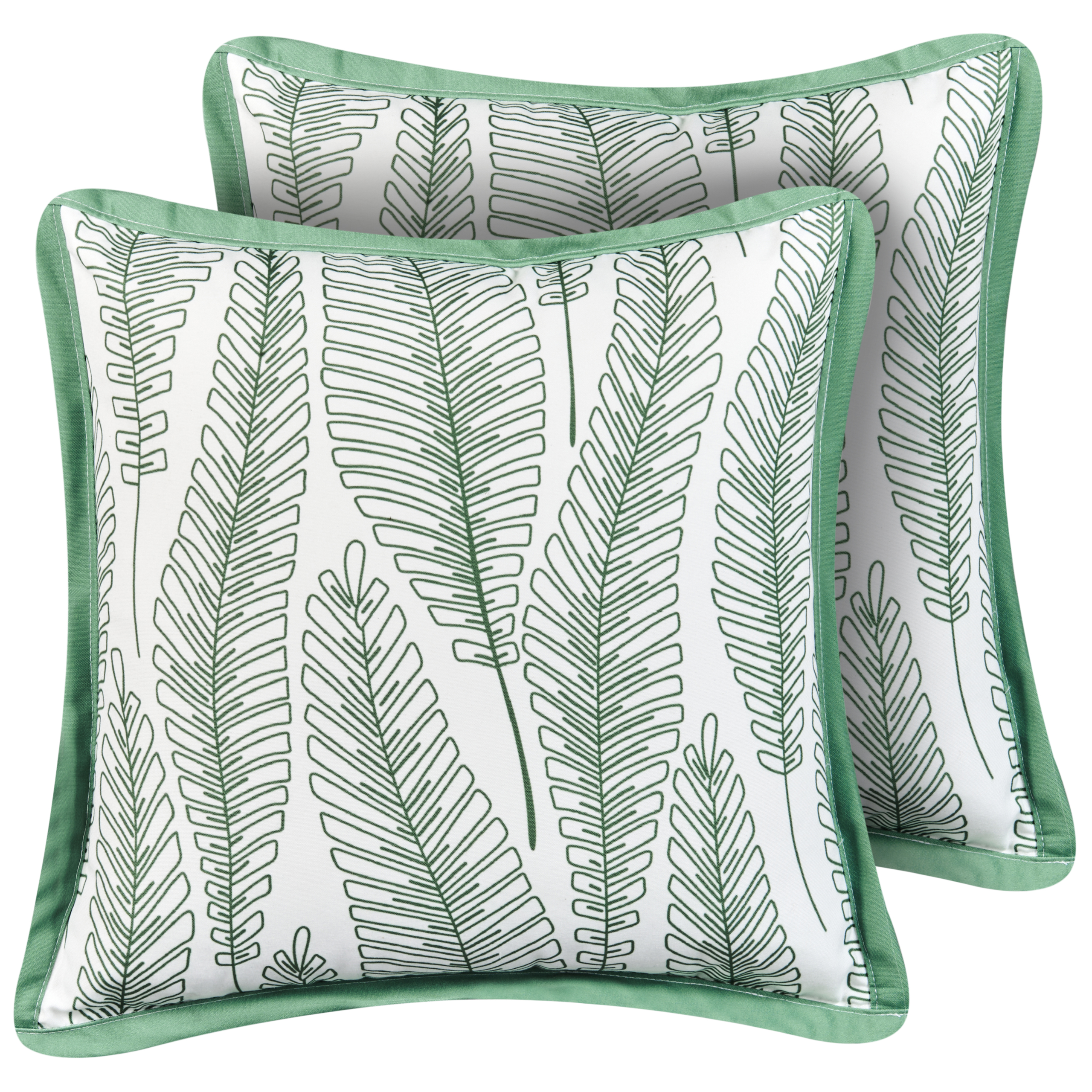 Sæt af 2 havehynder MEADOW Plante mønster 45 x 45 cm Grøn