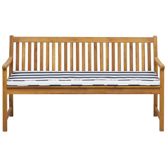 Havebænk med hynde VIVARA 160 cm Certificeret akacietræ Navy Blå