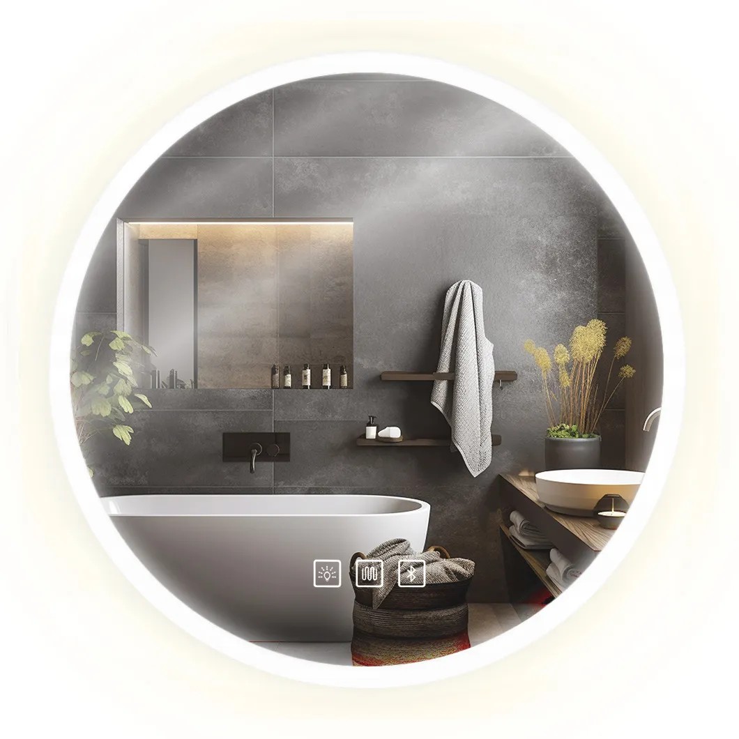 REA spejl LED BLUETOOTH FFJ 60CM Krom 2x60x60cm