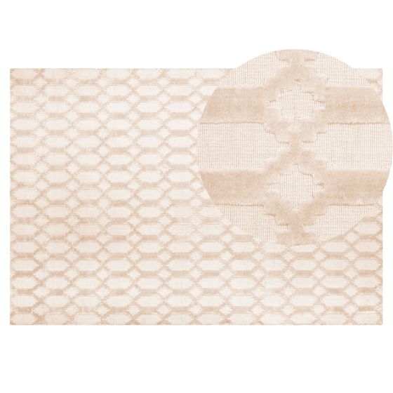 Gulvtæppe CIZRE Beige 140 x 200 cm Viskose