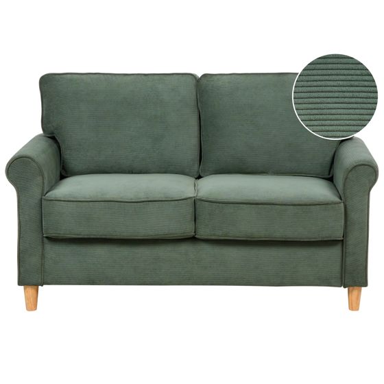 Sofa 2 personers RONNEBY Fløjl Mørkegrøn