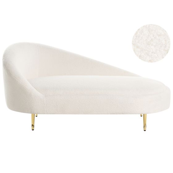 Venstrevendt chaiselong VALREAS Boucle Cremehvid