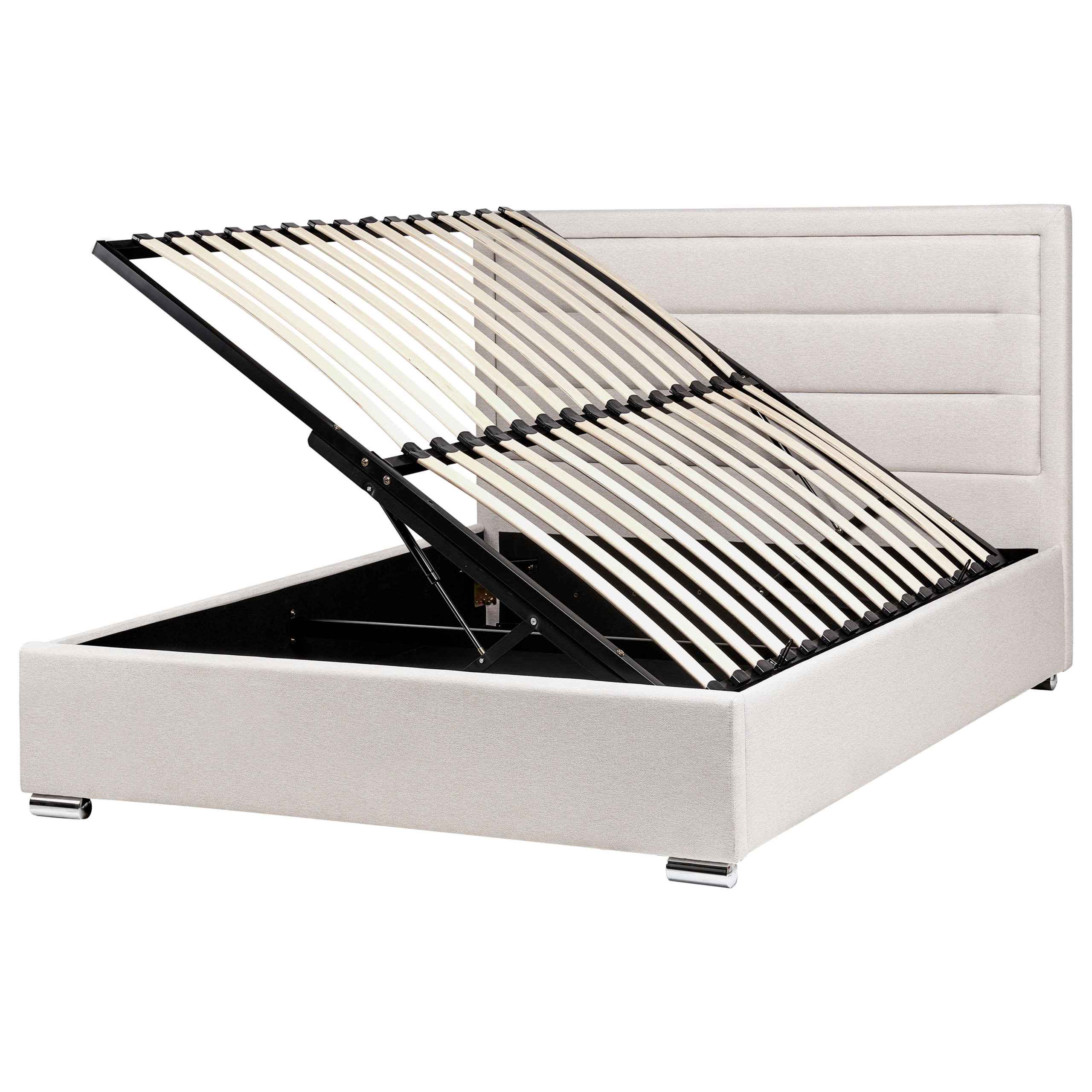 Seng med opbevaring ROUEN Lys Beige 140 x 200 cm