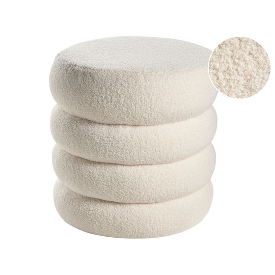 Puf SUMPTER Boucle Cremehvid