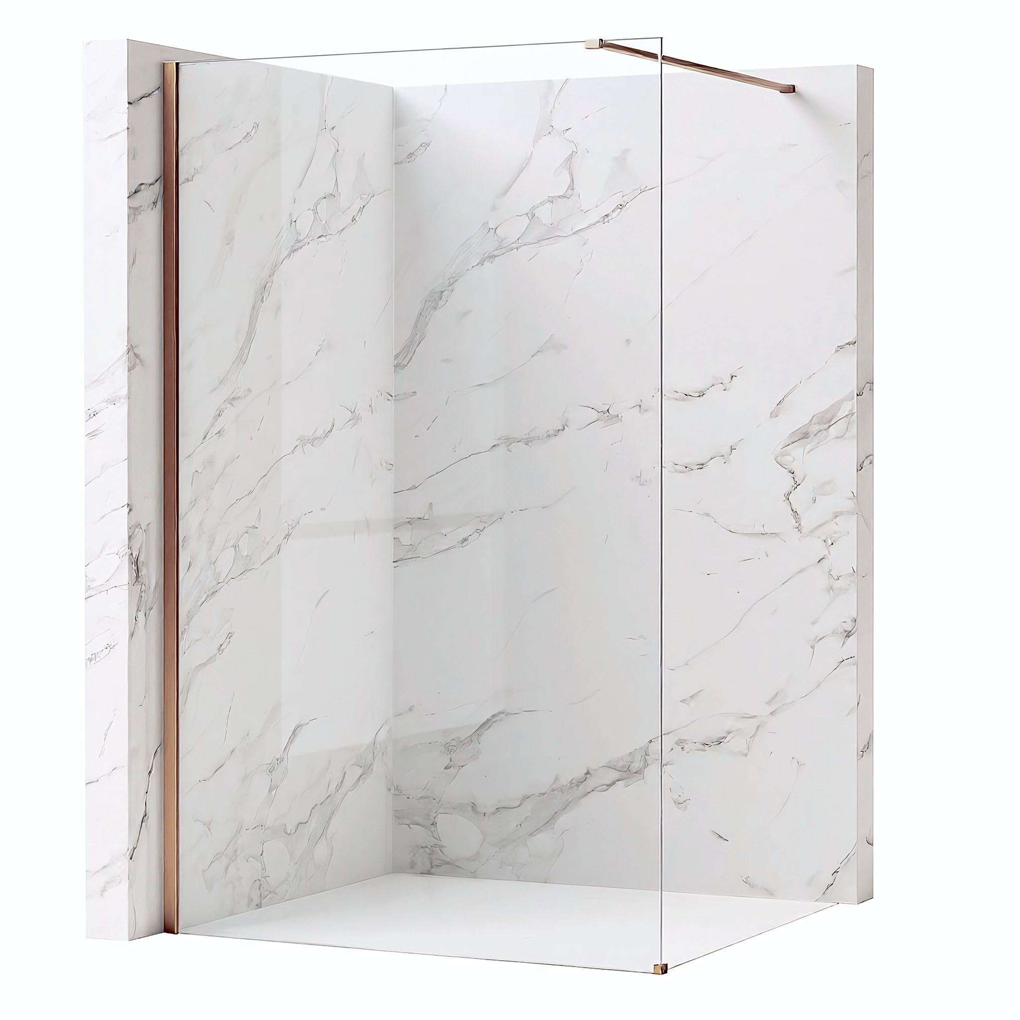 REA brusevæg Flexi Transparent 90 Børstet kobber, 120x90x195cm