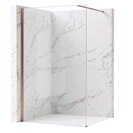 REA brusevæg Flexi Transparent 90 Børstet kobber, 120x90x195cm