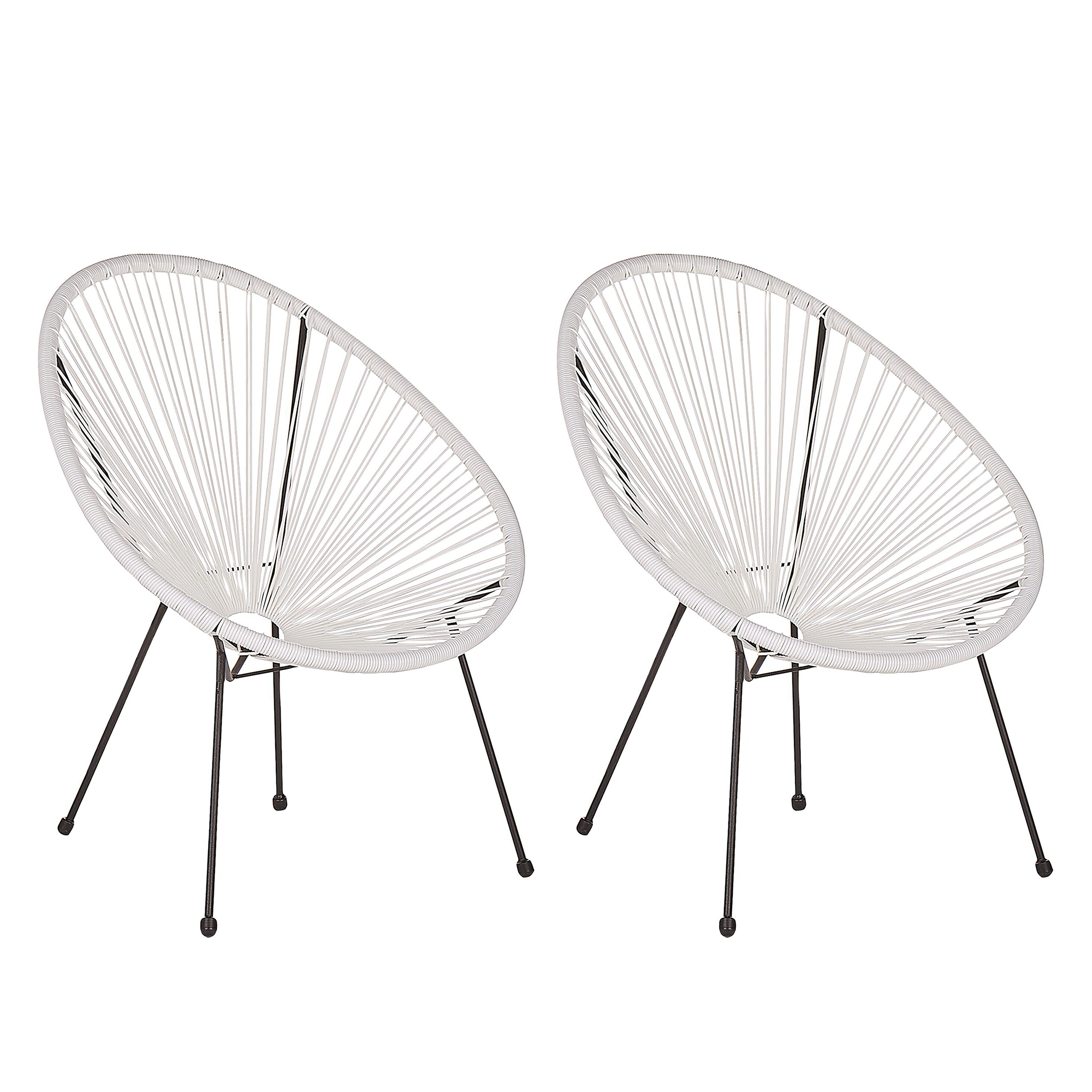 Sæt af 2 havestole ACAPULCO II PE-rattan Hvid