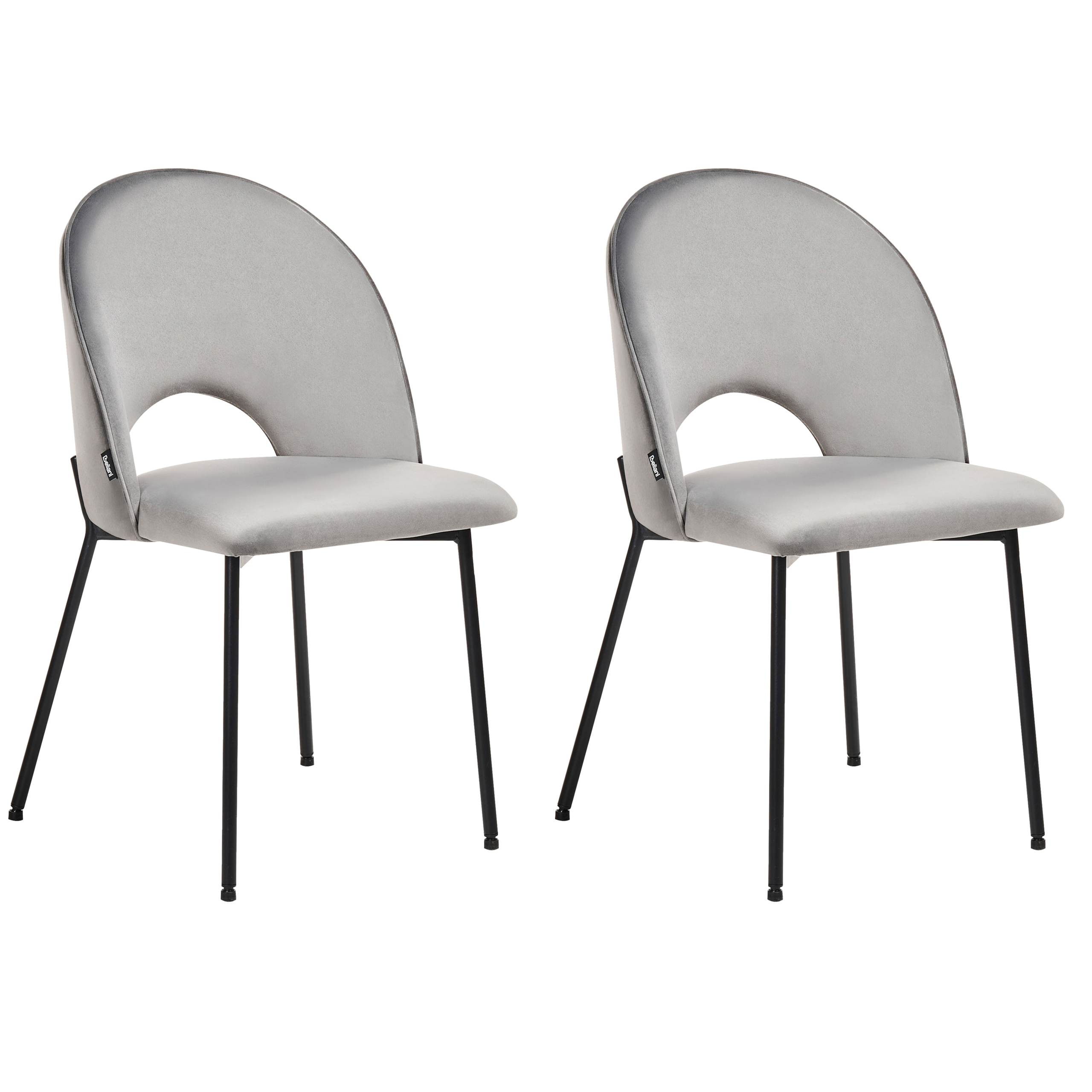 Sæt med 2 spisebordsstole COVELO Velour Grå