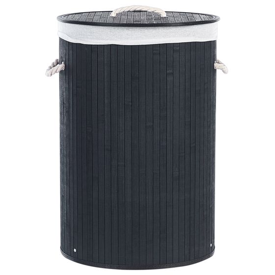 Vasketøjskurv SANNAR Bambus Sort 75 L