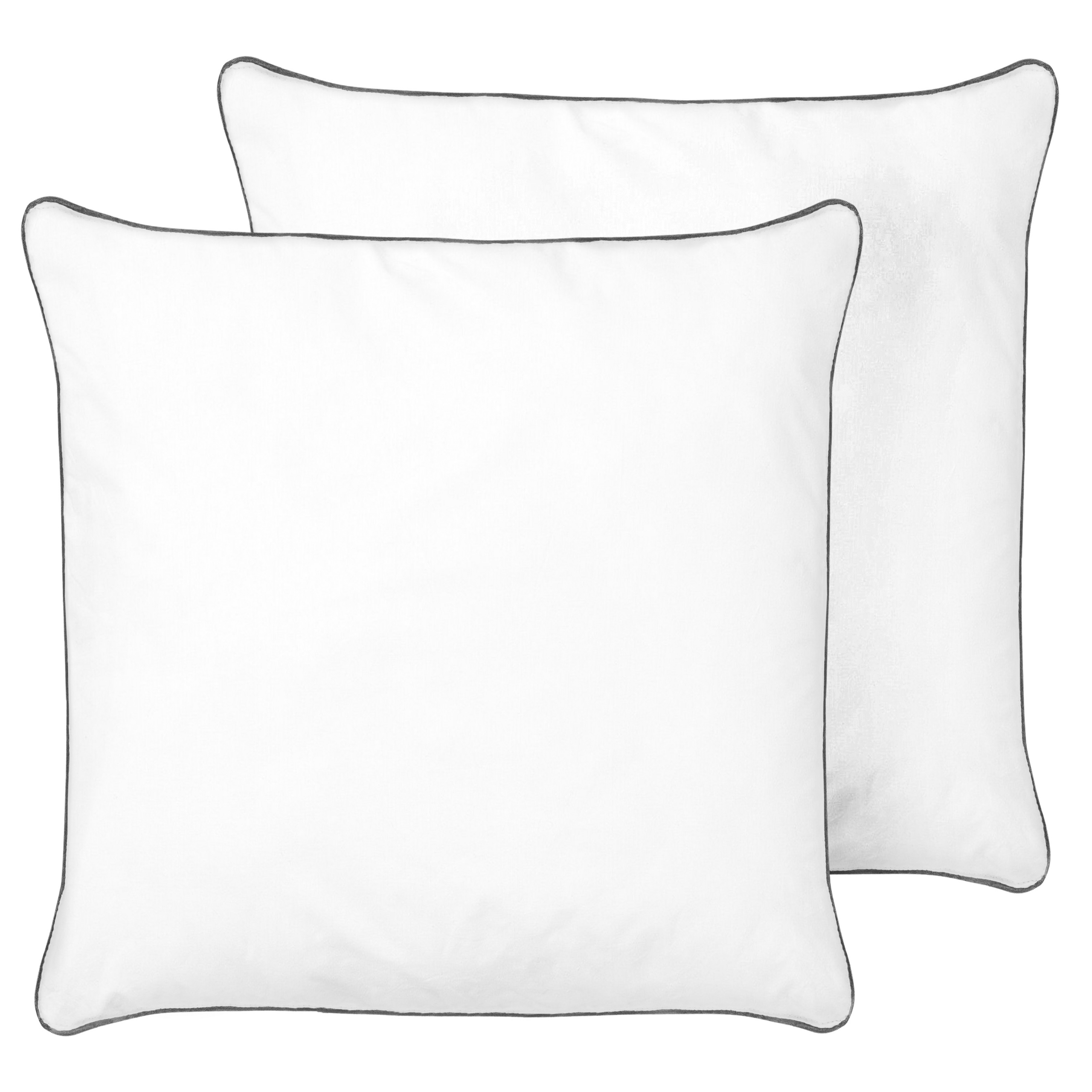 Sæt af 2 hovedpuder PELISTER Høj 80 x 80 cm Microfiber Hvid