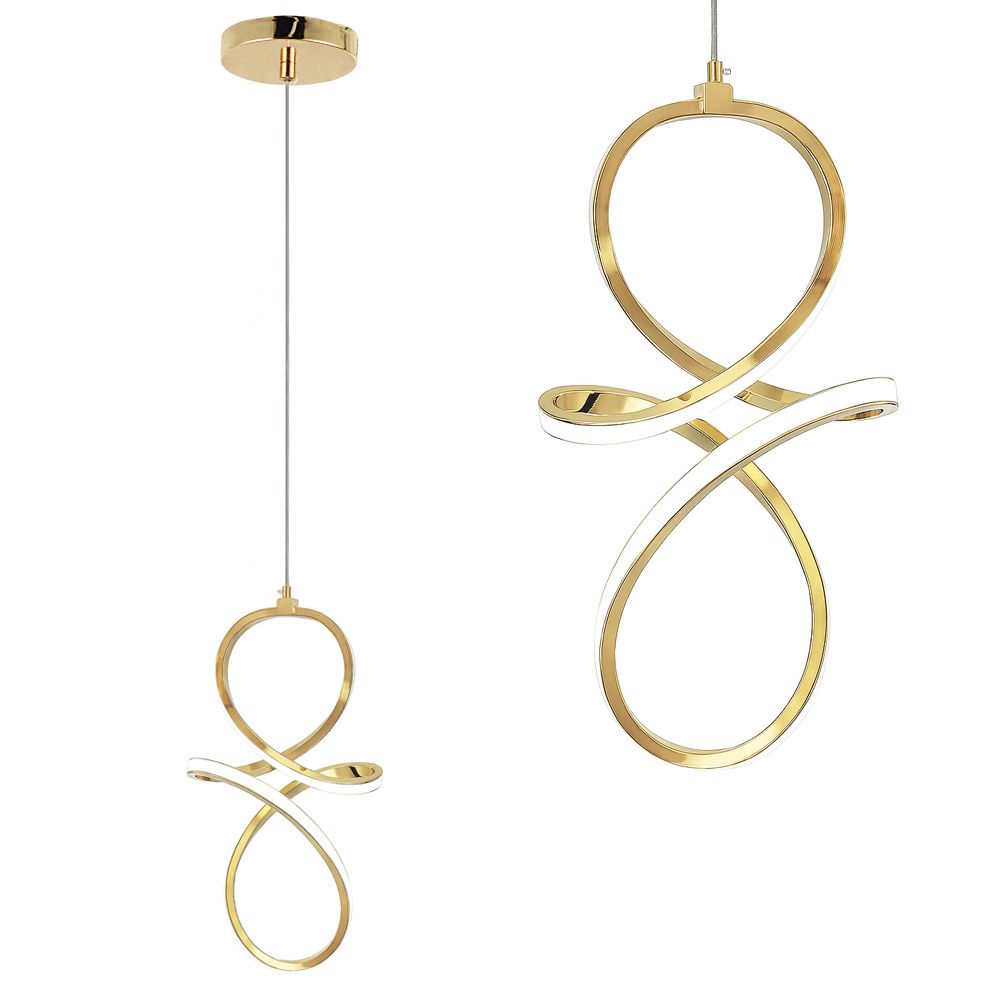 TOOLIGHT hængende loftlampe LHJ091-1CP LED Guld 21x34x100cm