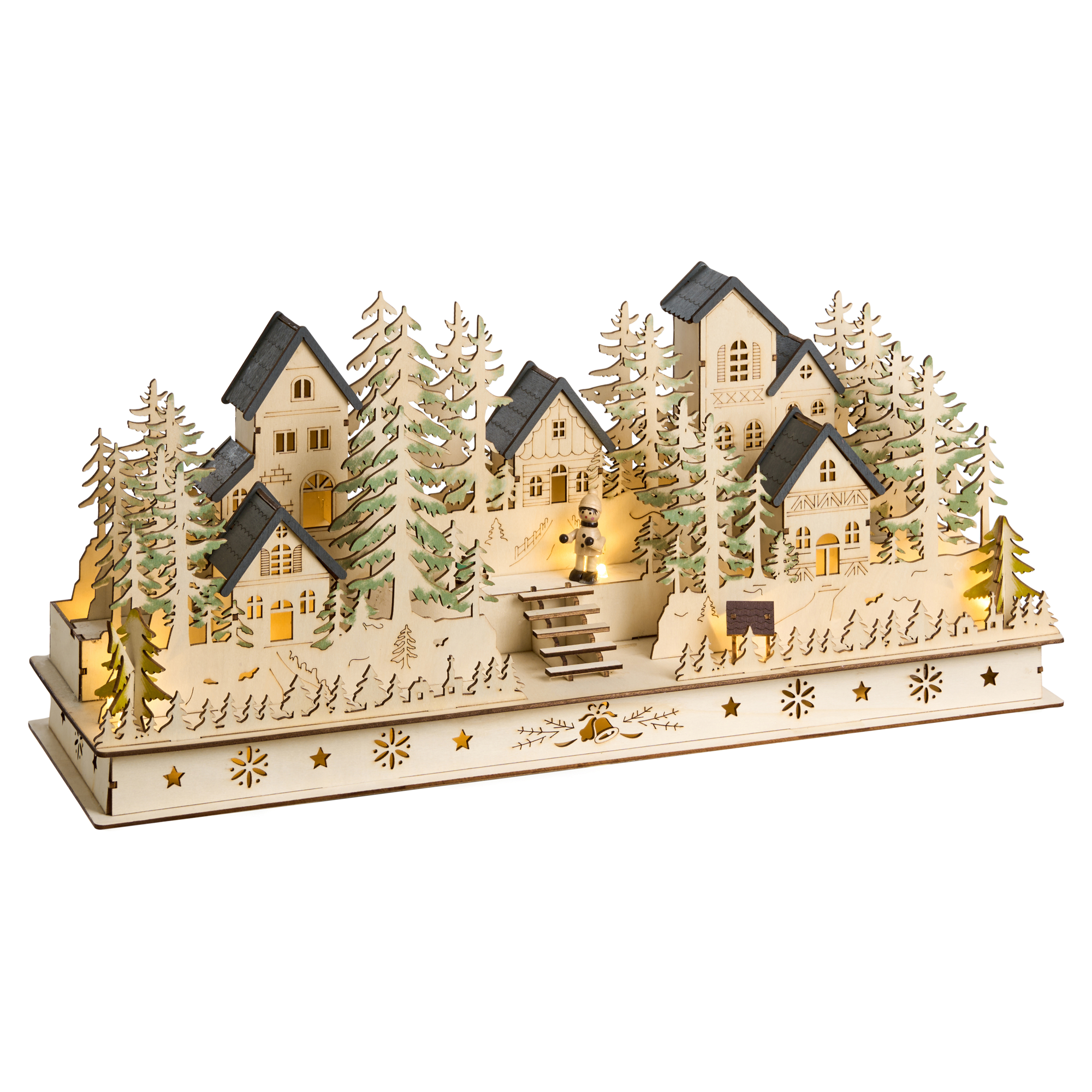 Juledekoration LED VANSJO 22 cm Lysebrun