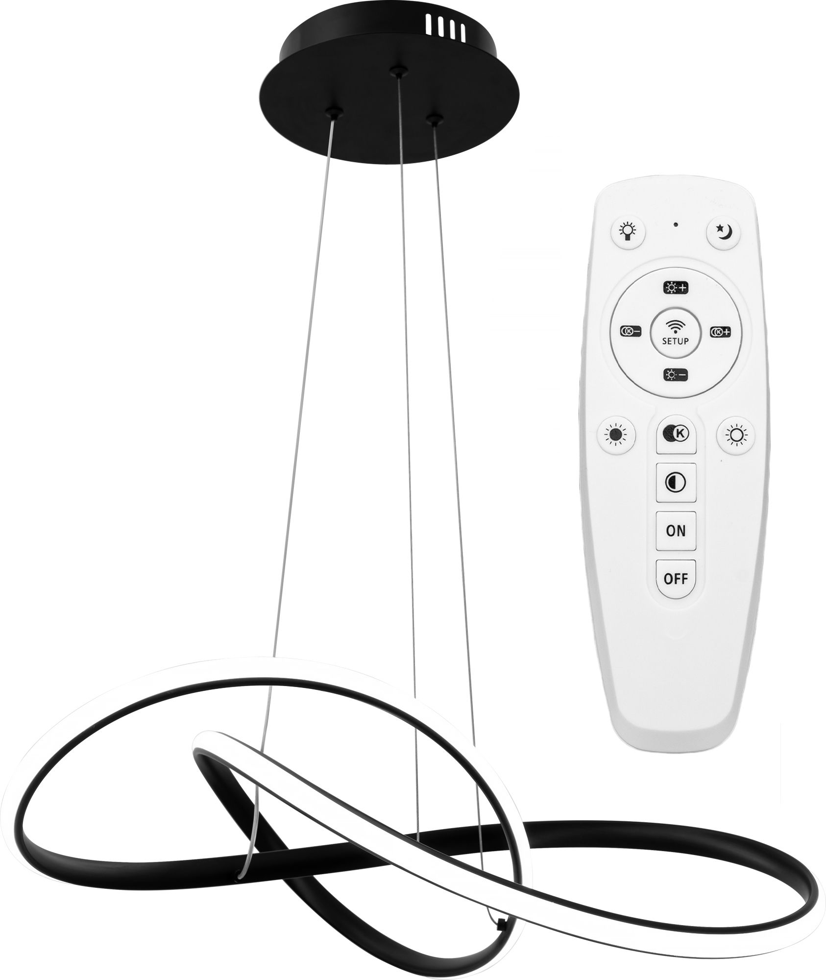 TOOLIGHT hængende loftlampe APP395-CP LED Sort 14,5x55x90cm