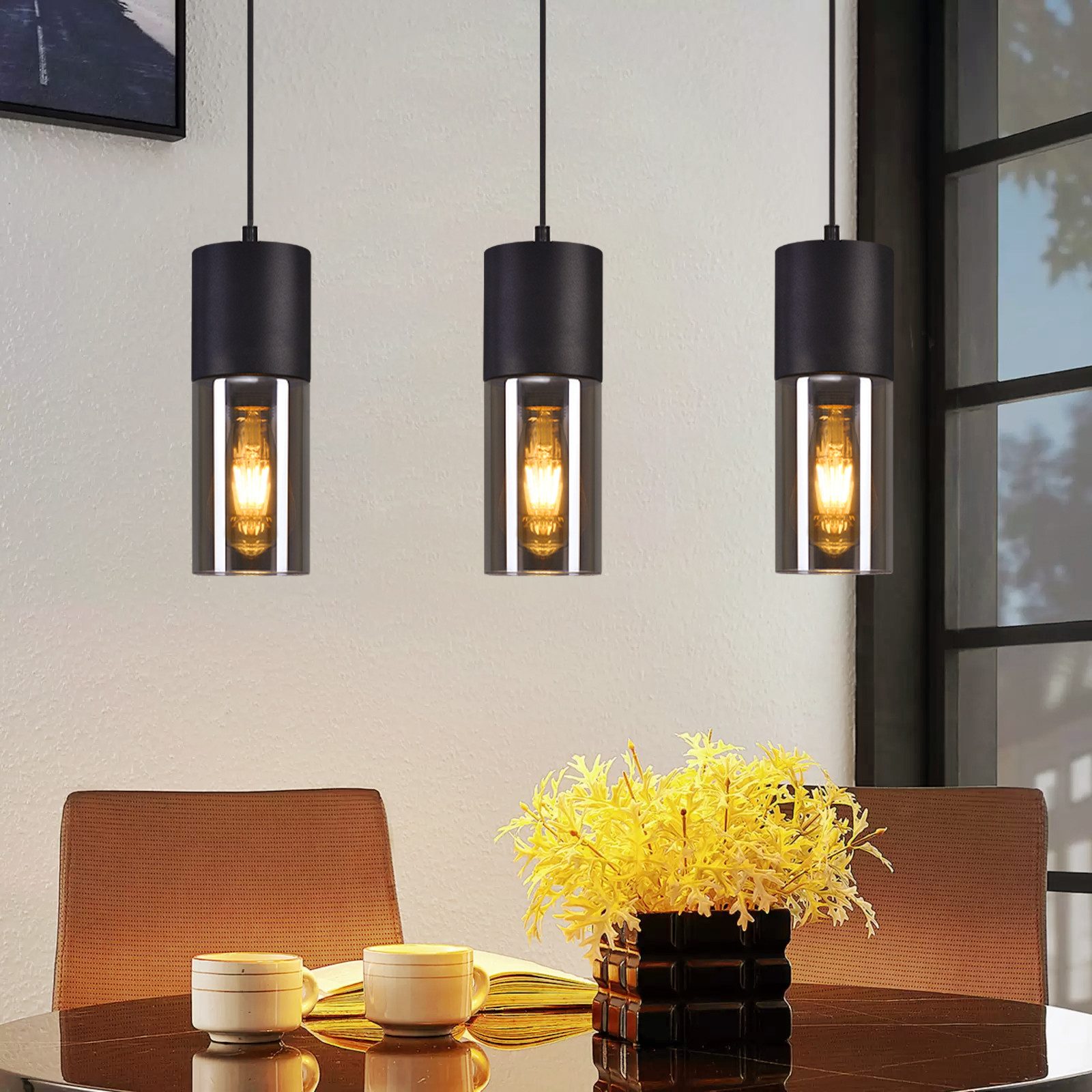 NETTLIFE Spisebord, pendellampe, E27 - Moderne, LED - justerbar, 3-pærer, pendellampe