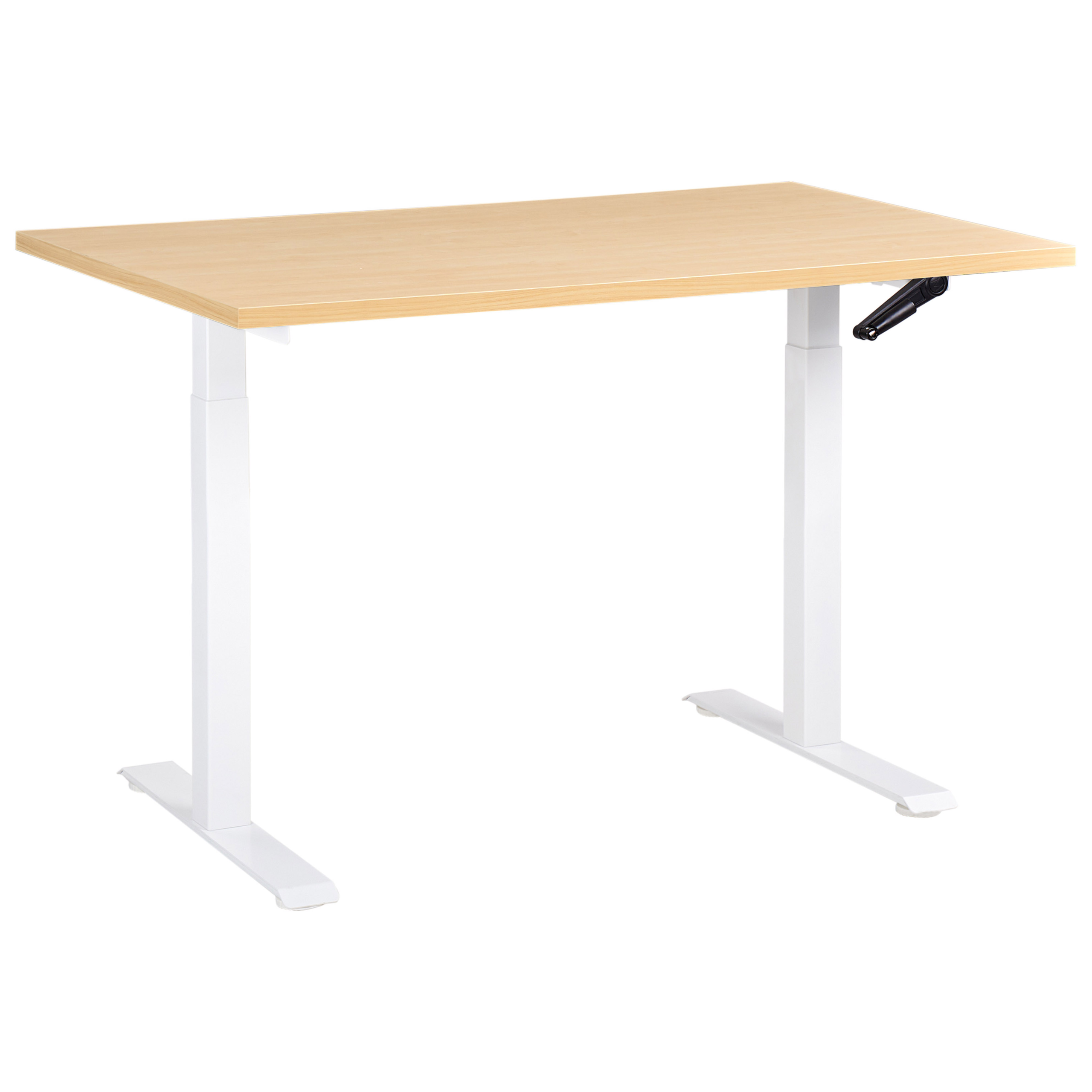 Manuelt justerbart hæve sænkebord DESTINES 120 cm 72 cm Lysebrun/hvid