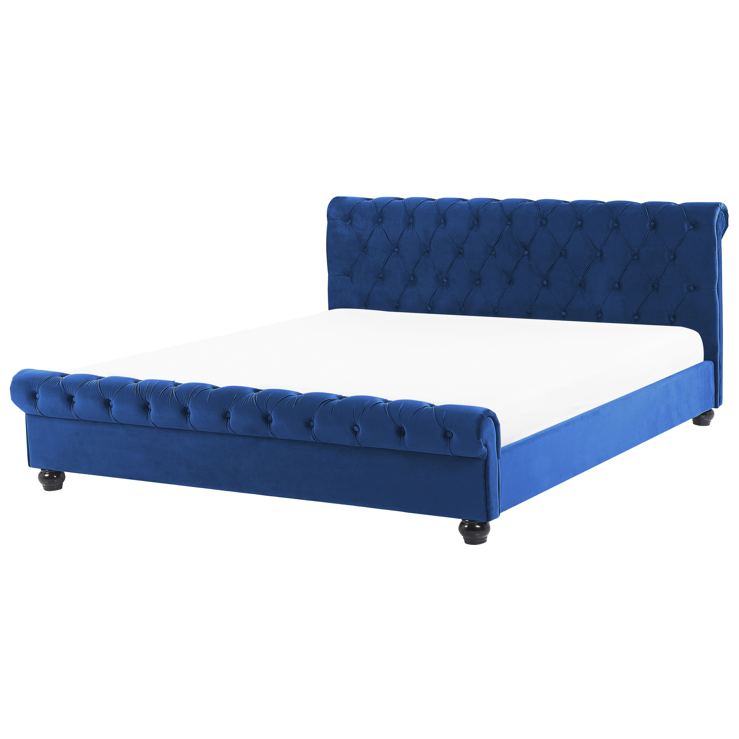 Seng Velour AVALLON 180 x 200 cm Navy Blå