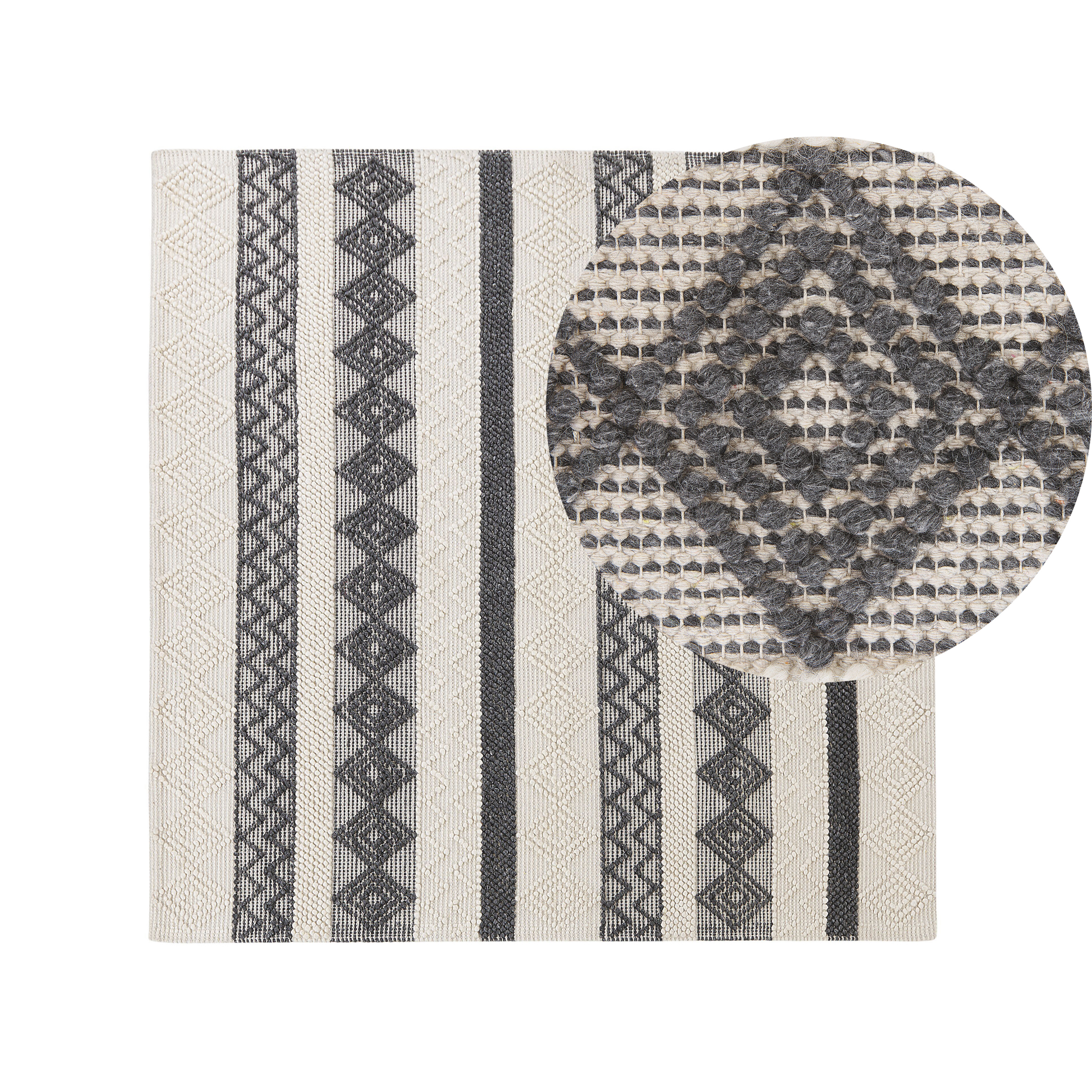 Gulvtæppe DAVUTLAR Lys Beige 200 x 200 cm Uld