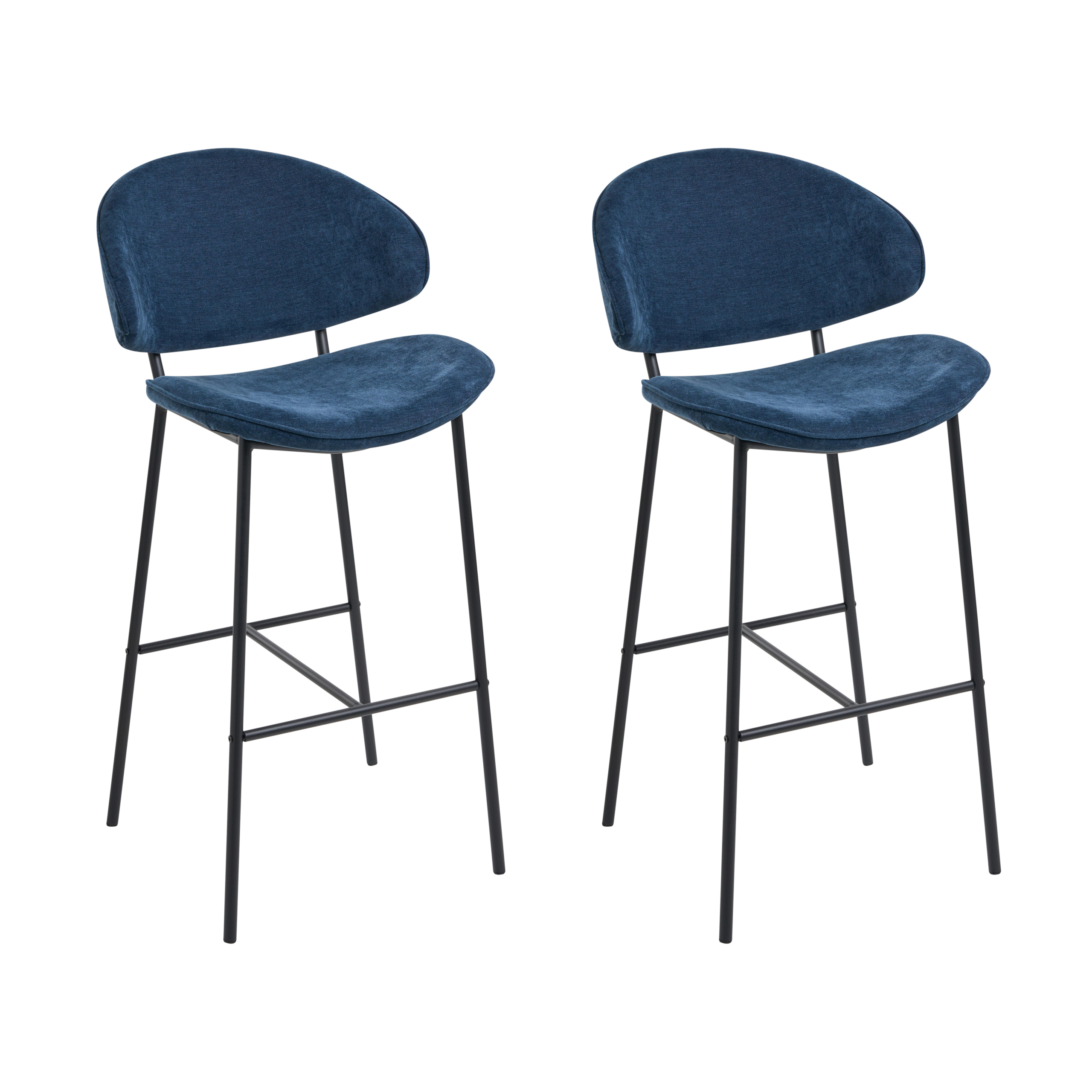 Sæt med 2 barstole KIANA Navy Blå