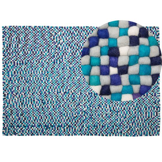 Gulvtæppe AMDO Navy Blå 160 x 230 cm Uld