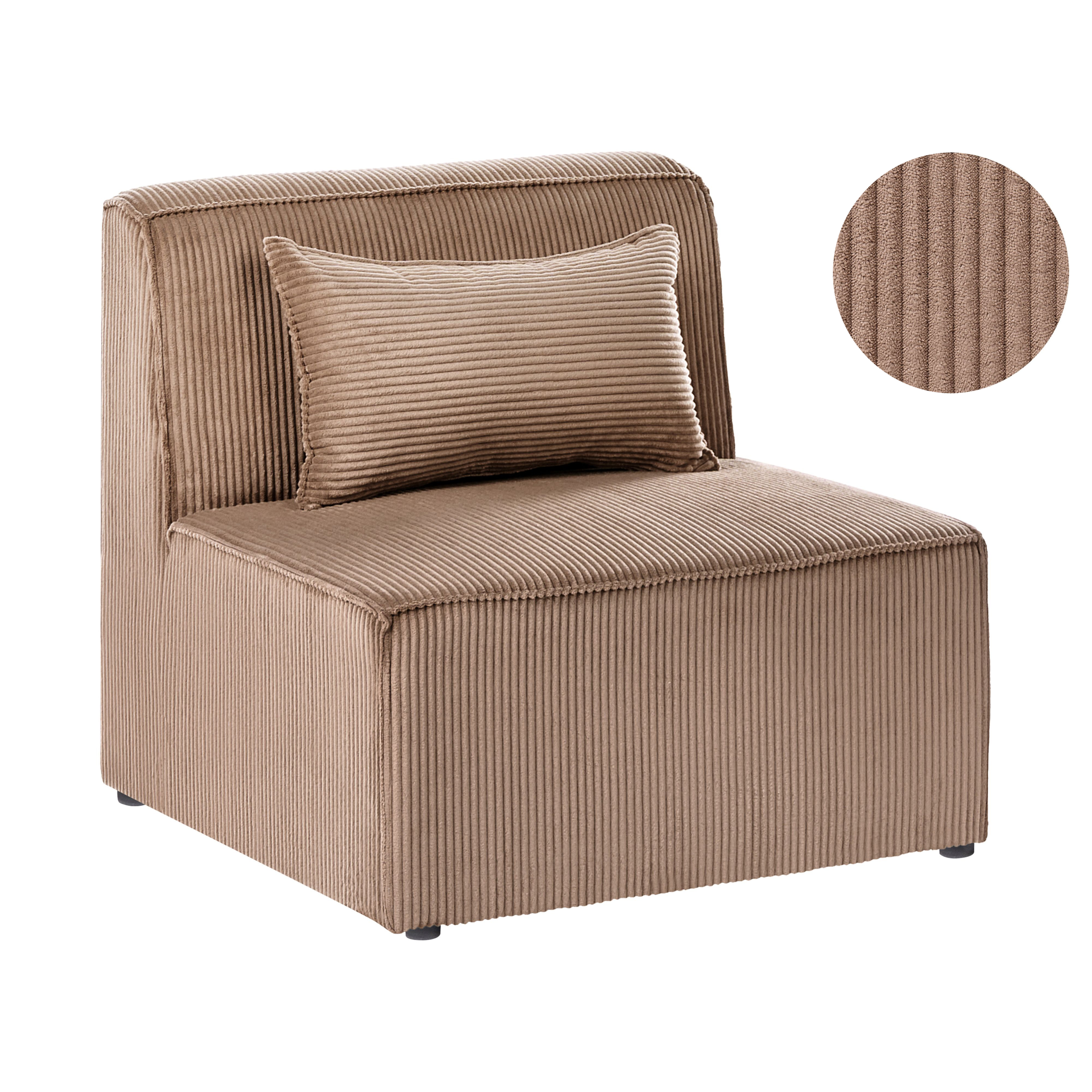 Stol Modul LEMVIG Fløjl Mørk beige