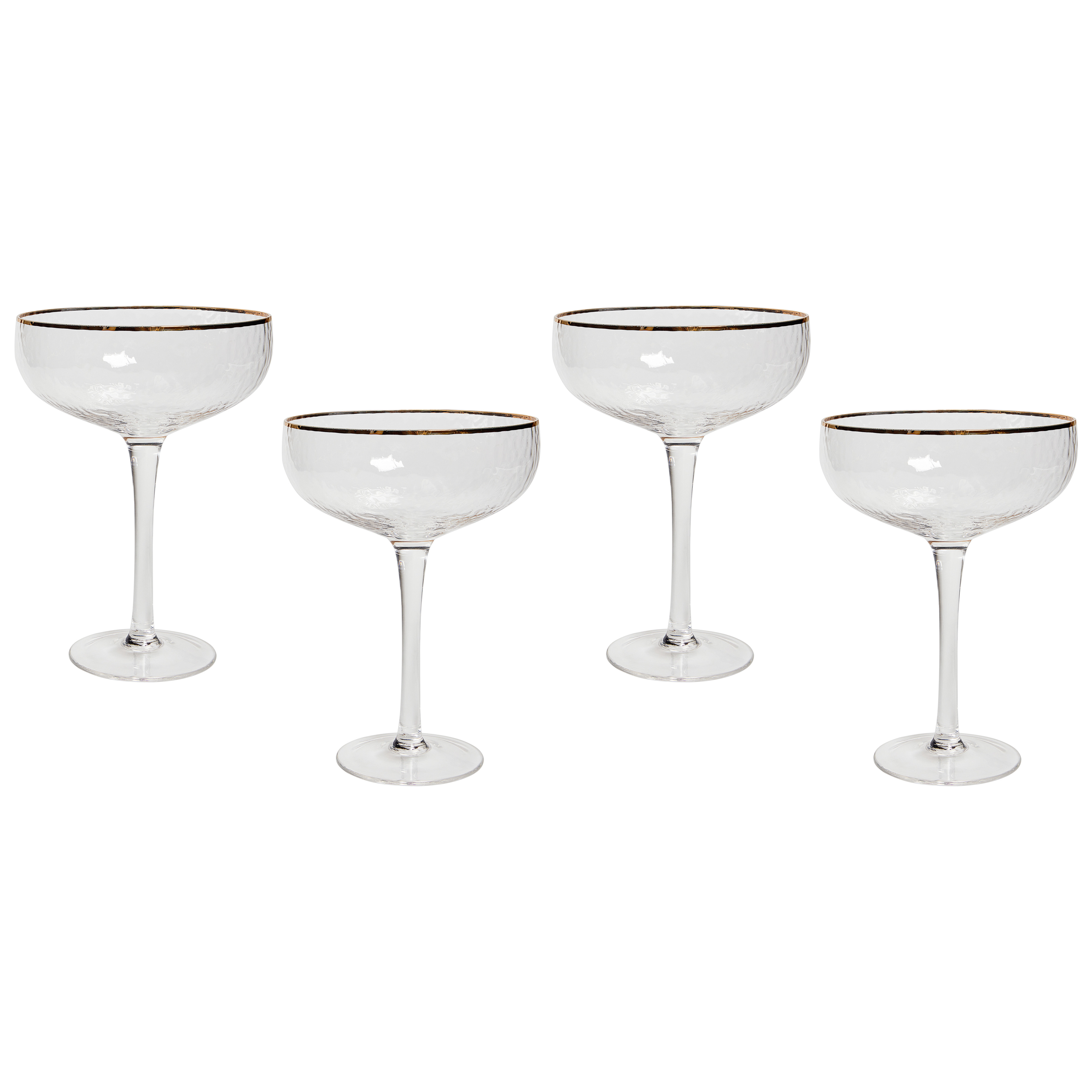 Sæt af 4 champagne-underkopper TOPAZ 450 ml Transparent