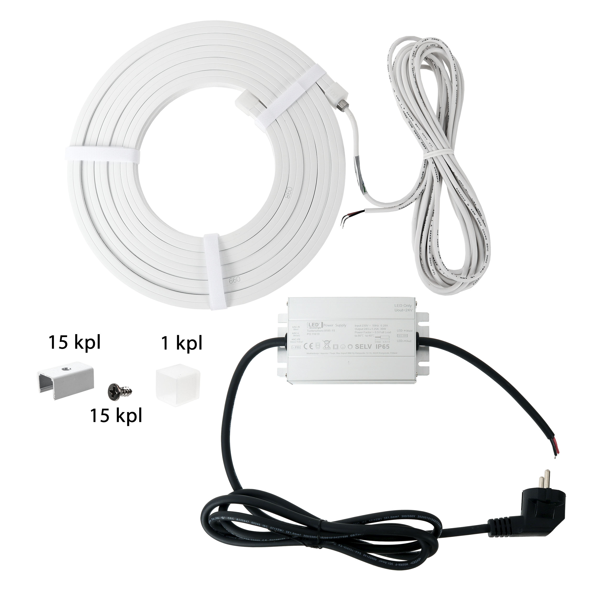 Led Energie Lysstrimmelsæt til udendørs brug Inari 2,5m 4000K IP44/IP65 550lm 10W/m
