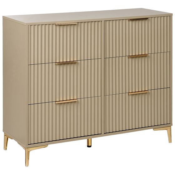 6 skuffers kommode WALCOTT Beige