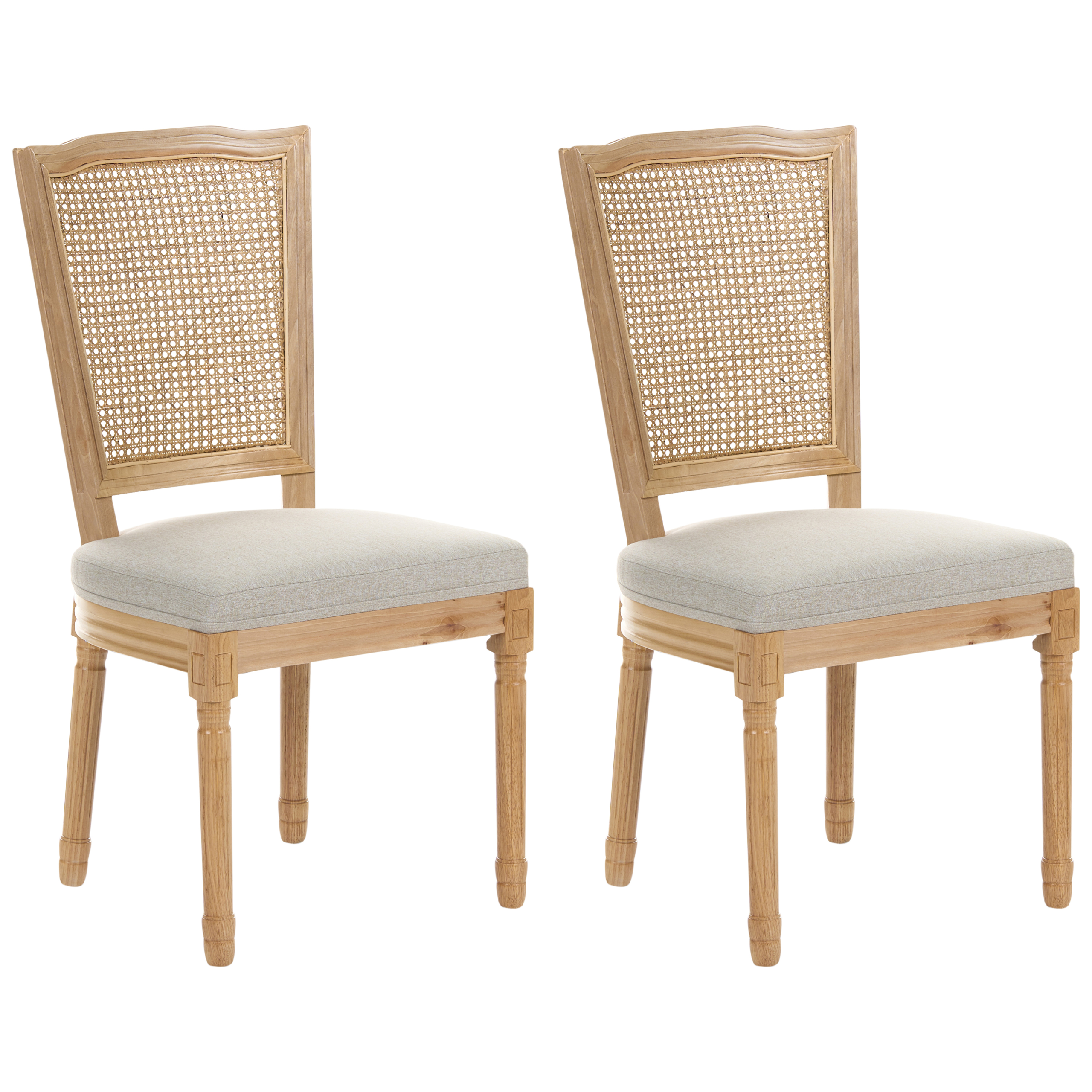 Sæt med 2 stole BONANZA Træ Lysebrun/beige