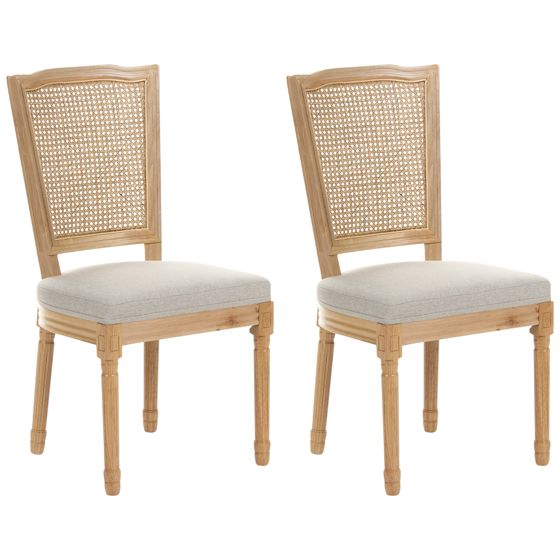 Sæt med 2 stole BONANZA Træ Lysebrun/beige