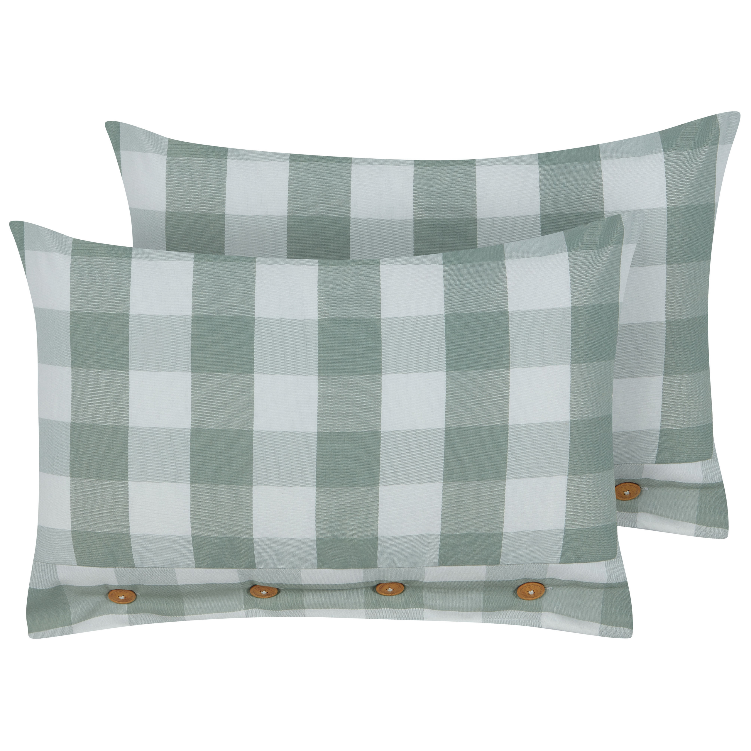 Sæt af 2 pyntepuder TAMNINE 40 x 60 cm Mintgrøn Ternet mønster