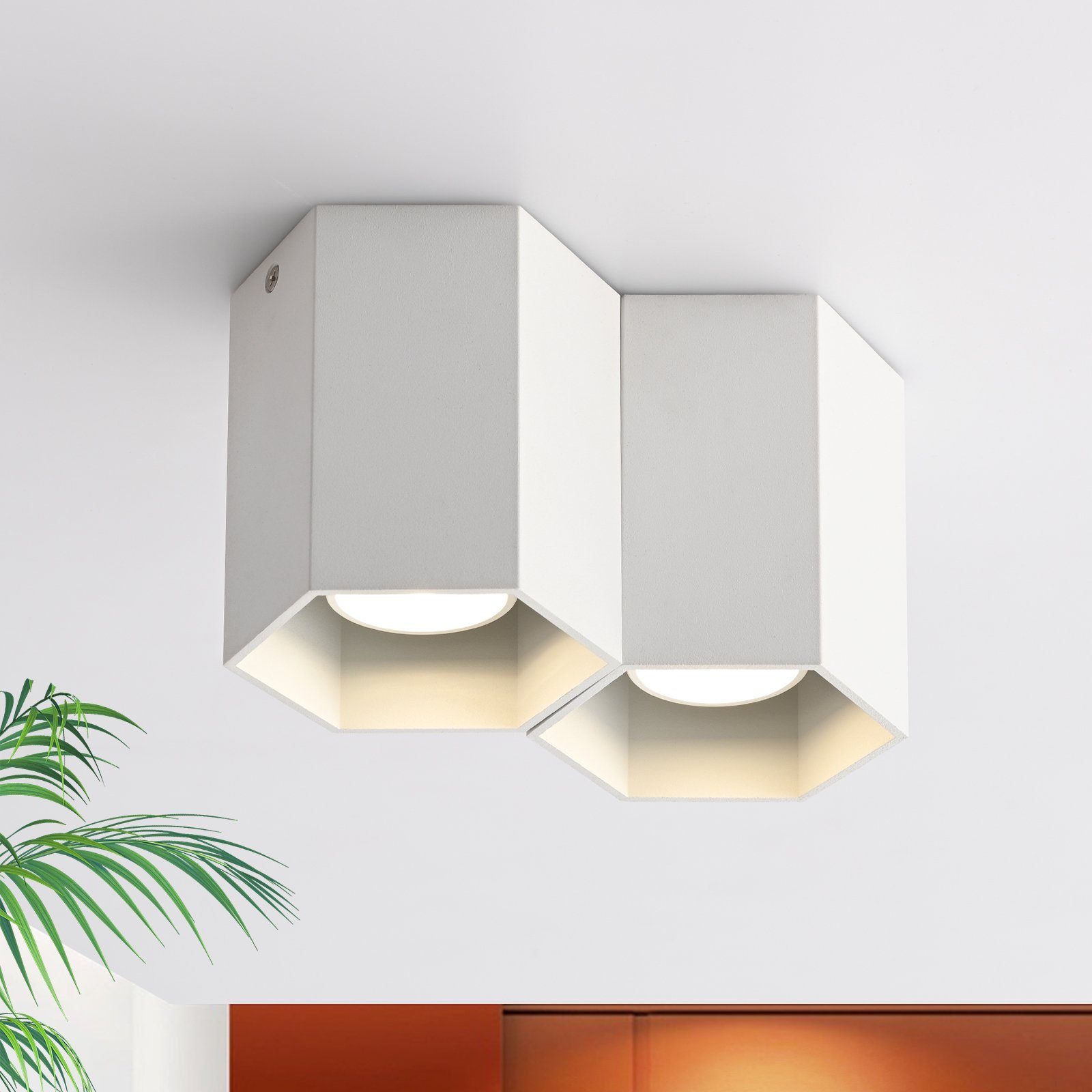 NETTLIFE 2 loftspotlights hvid påbygningsspot GU10 loftslampe påbygningsspot moderne