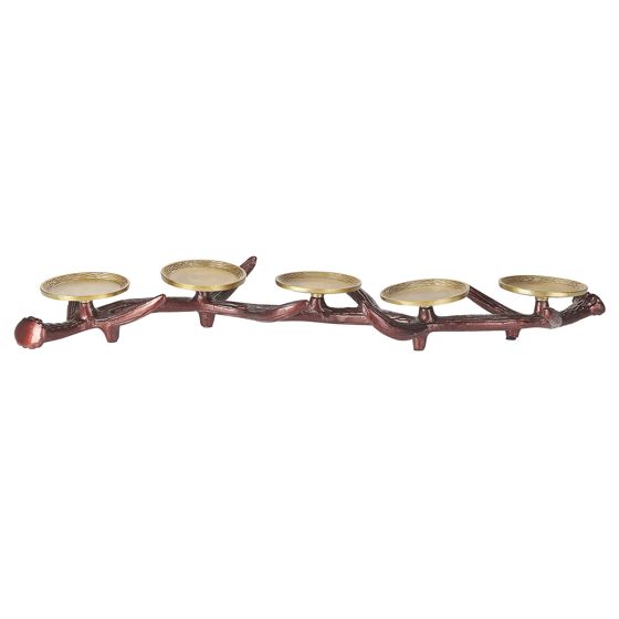 Lysestage CLEONAE 7 cm Metal Brun