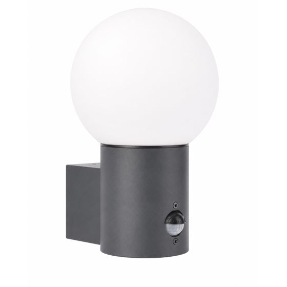 Led Energie Væglampe GLOBUS E27 PIR antracit/mørkegrå
