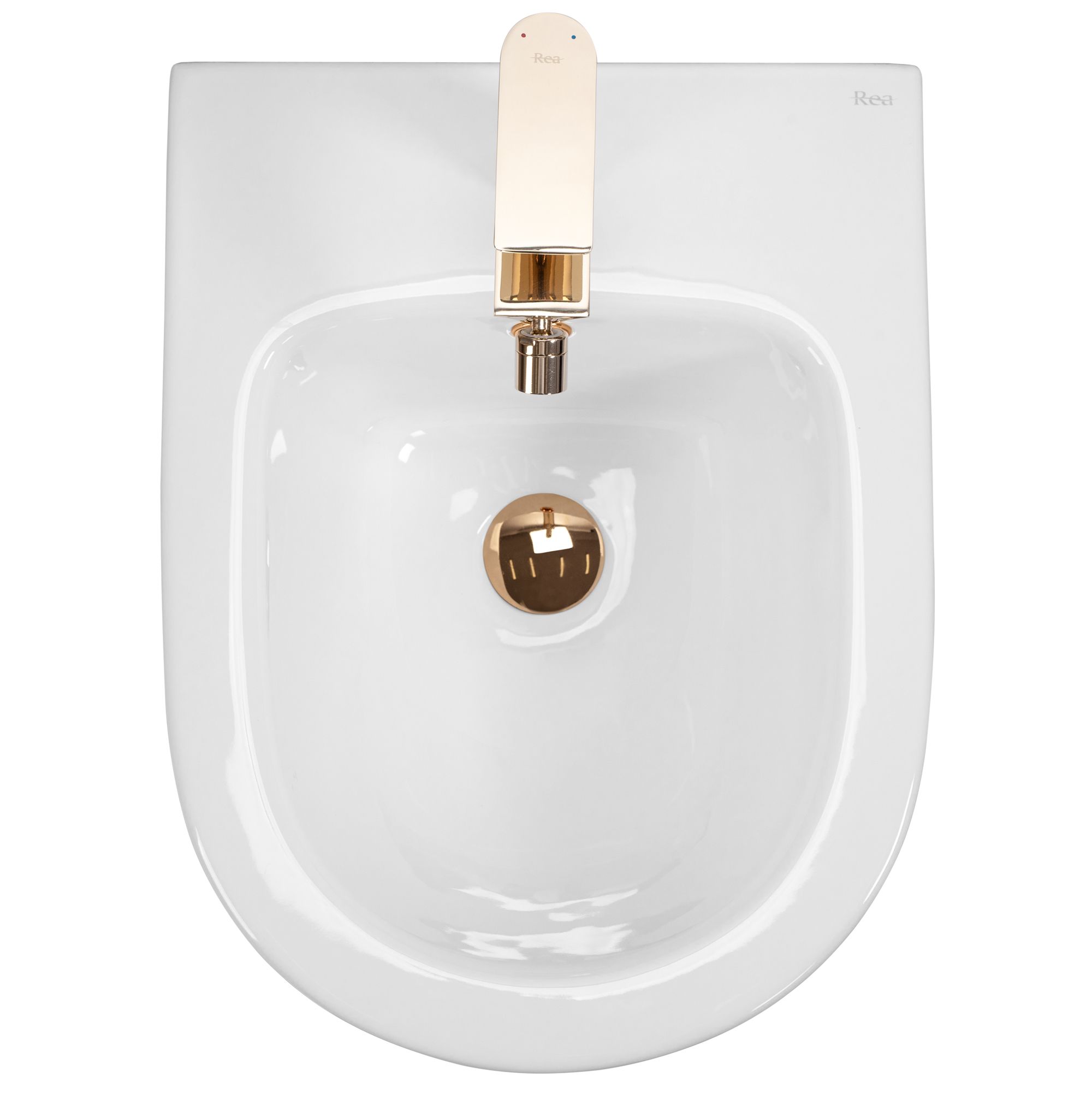 REA bidet CARLO MINI Hvid/Guld, 49,5x37x32,5cm