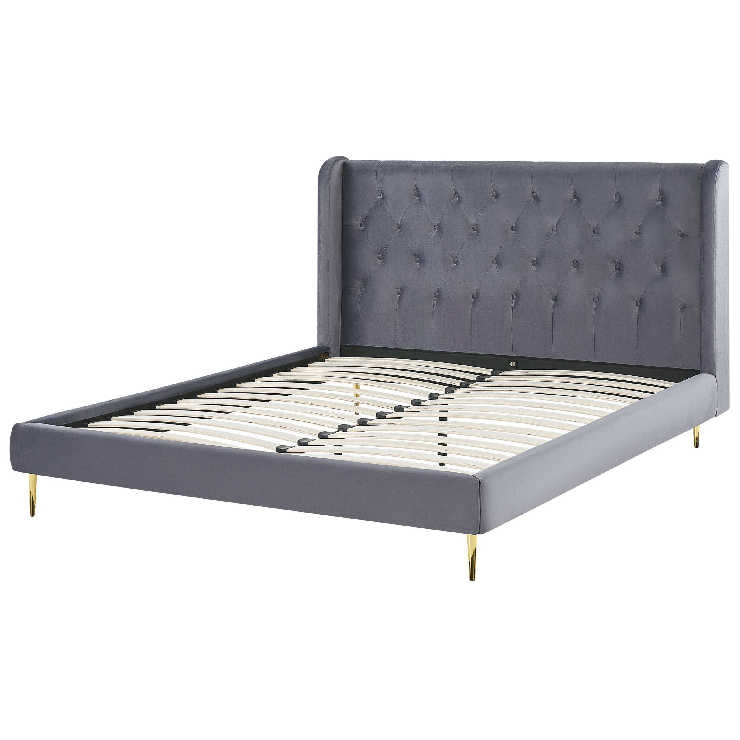 Seng Velour FORBACH 160 x 200 cm Grå