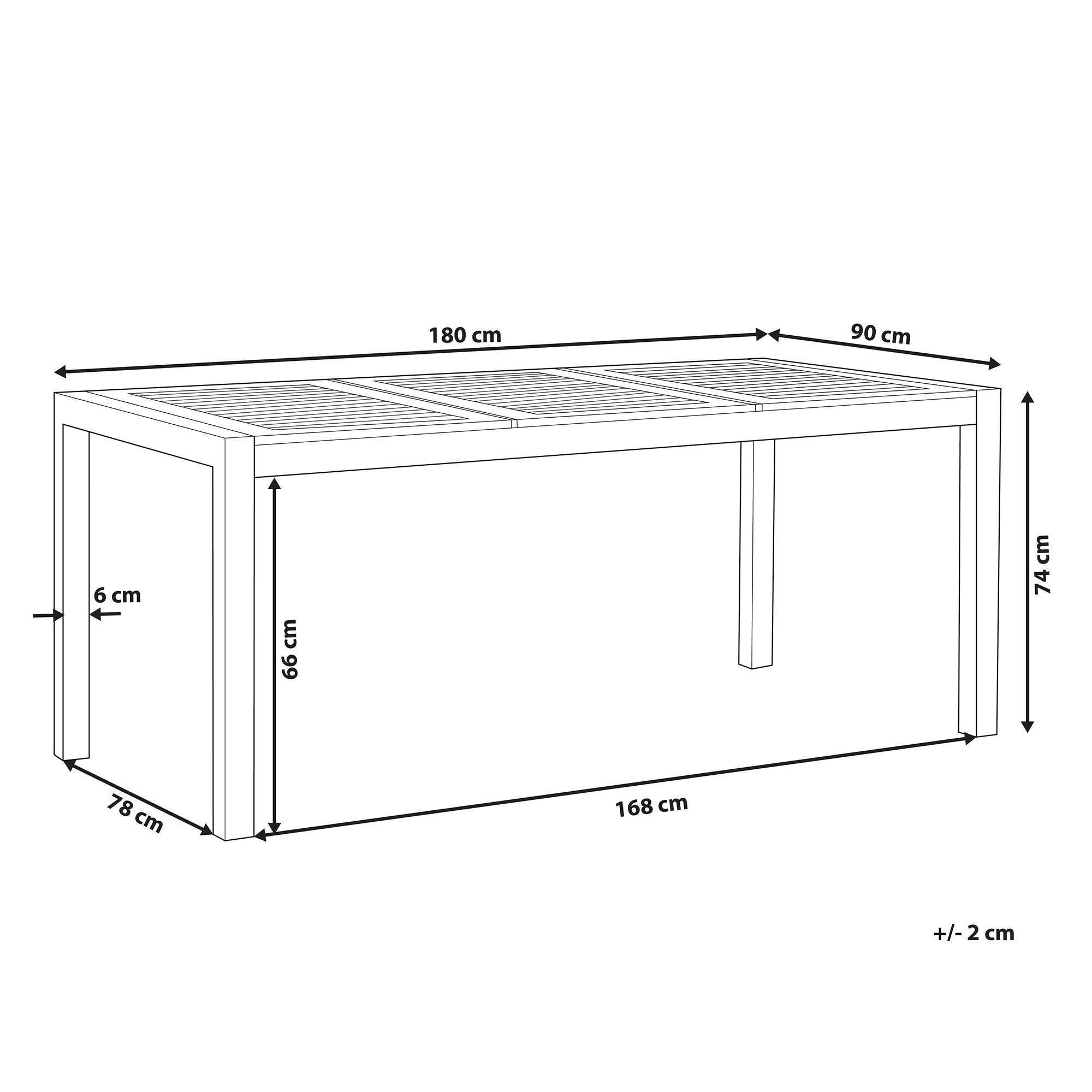 Havebord GROSSETO 180 cm 90 cm Eukalyptustræ Brun