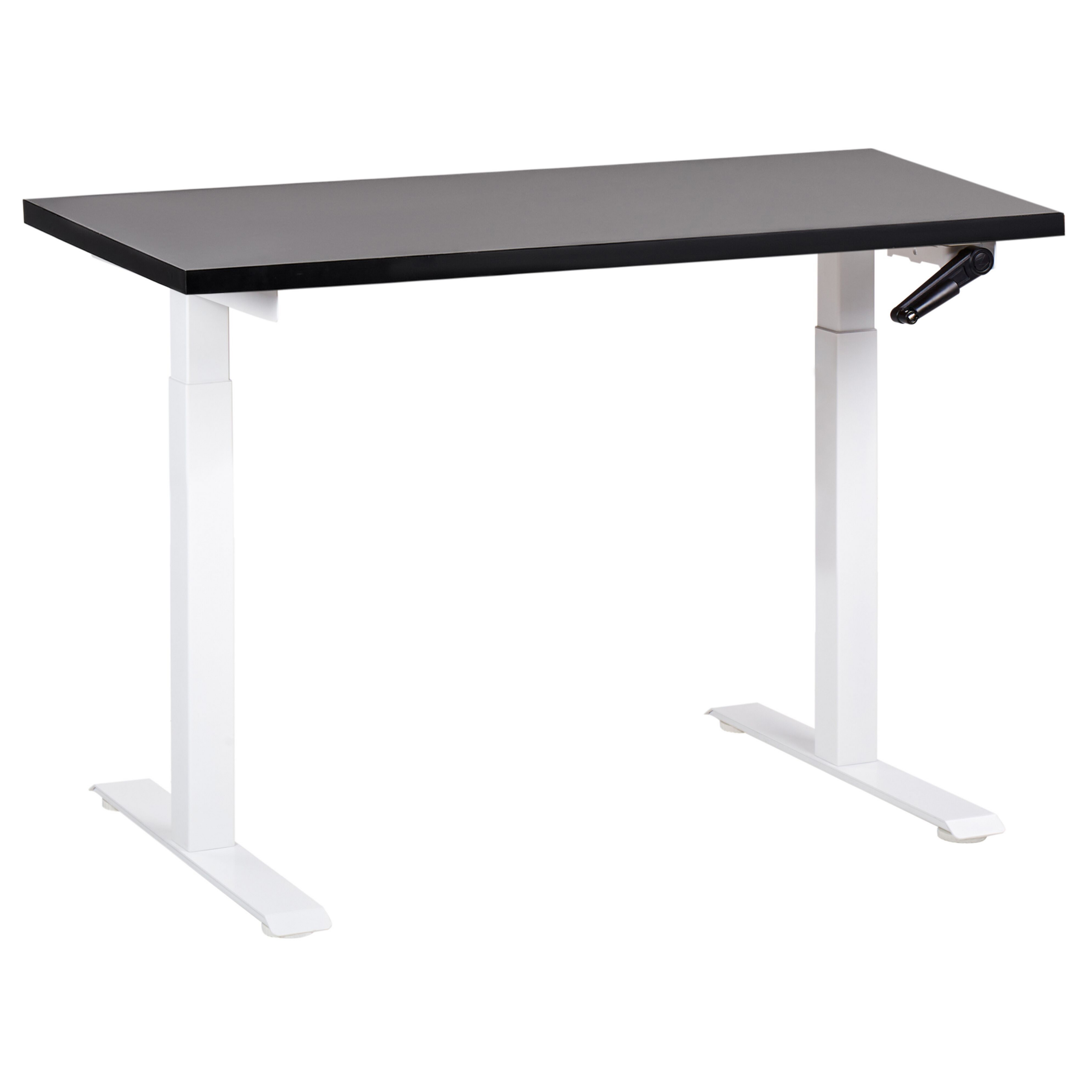 Manuelt justerbart hæve sænkebord DESTINES 120 cm 72 cm Sort/hvid