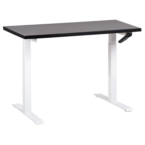 Manuelt justerbart hæve sænkebord DESTINES 120 cm 72 cm Sort/hvid