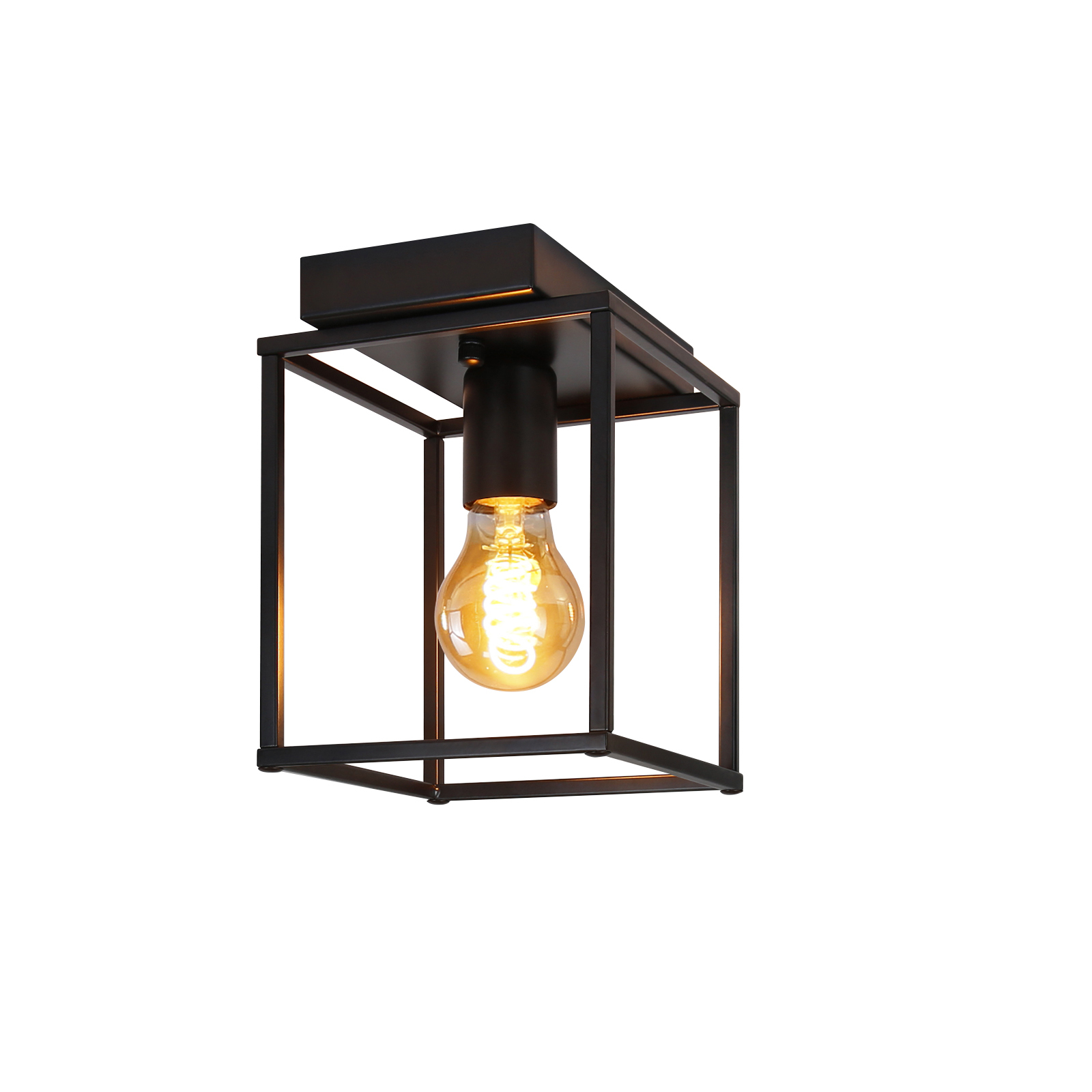 NETTLIFE Retro LED - loftslampe, sort industriel Lampe til soveværelse, stue vintage - metallampe, entré Køkken