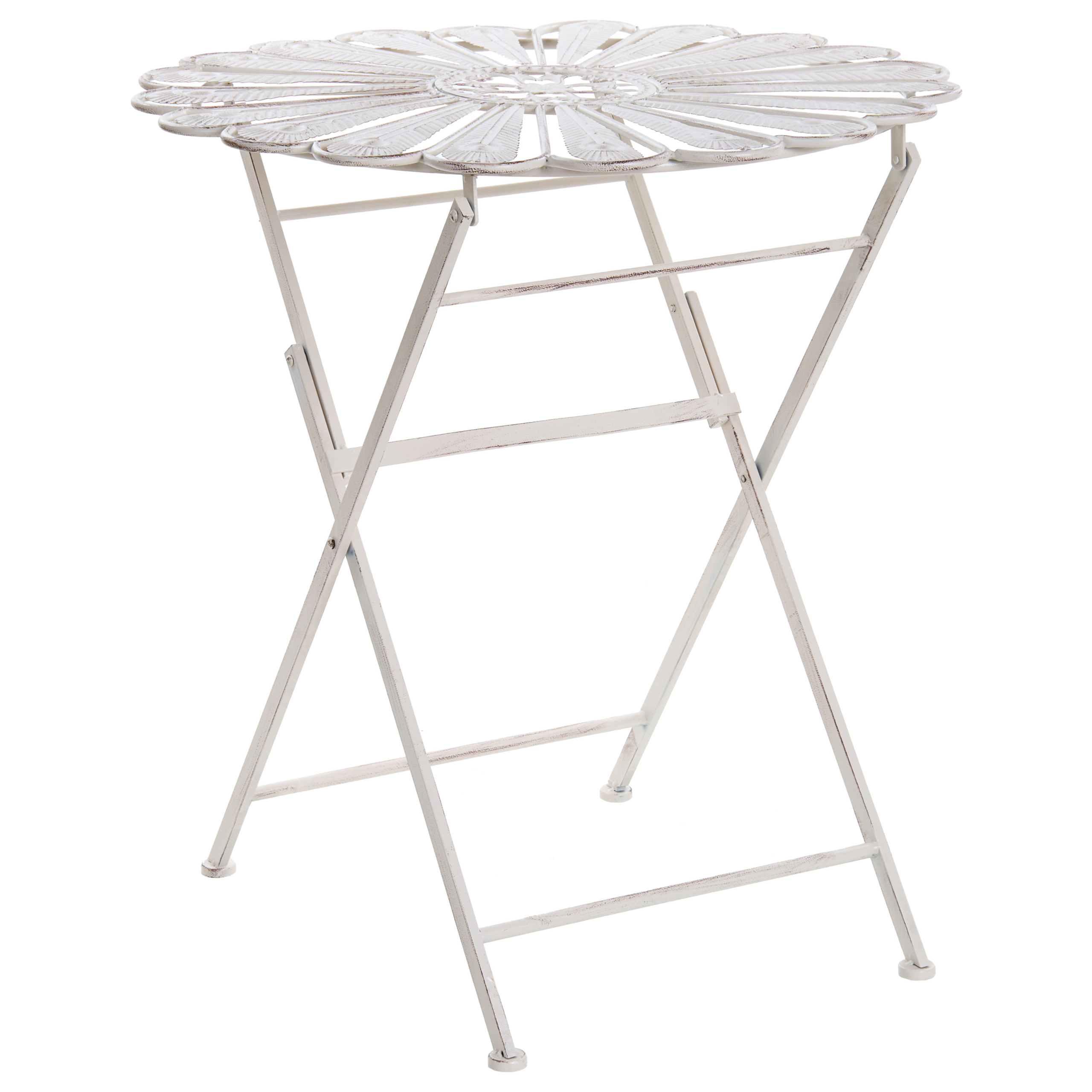 Bistro bord Foldbar PAVIA 71 cm 71 cm Metal Cremehvid