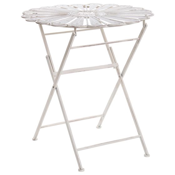 Bistro bord Foldbar PAVIA 71 cm 71 cm Metal Cremehvid