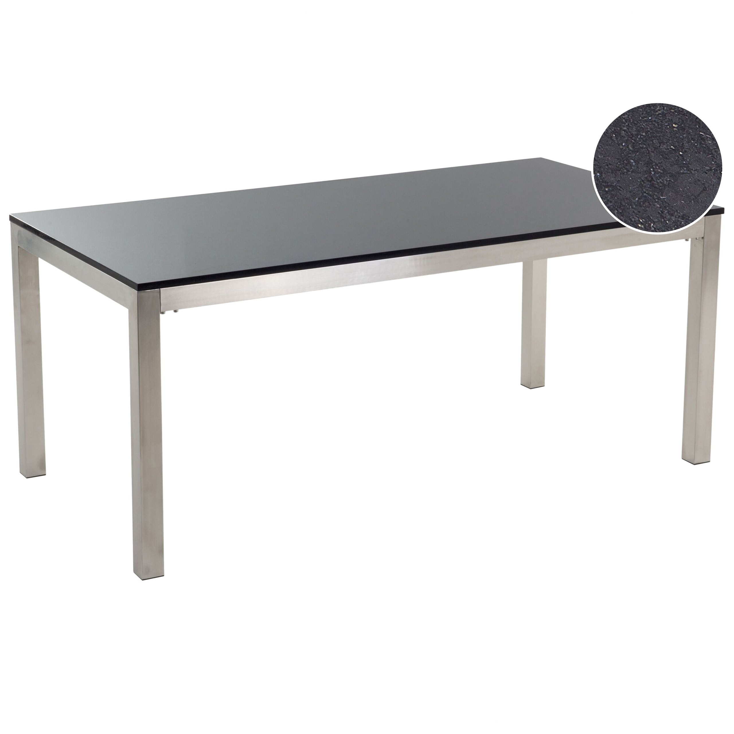 Havebord GROSSETO 180 cm 90 cm Granit Poleret Sort