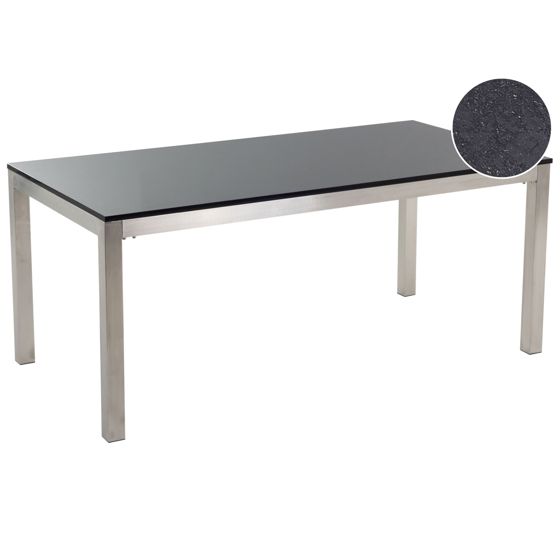 Havebord GROSSETO 180 cm 90 cm Granit Poleret Sort