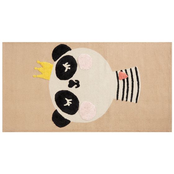 Børnetæppe BUNAN Beige 80 x 150 cm Bomuld